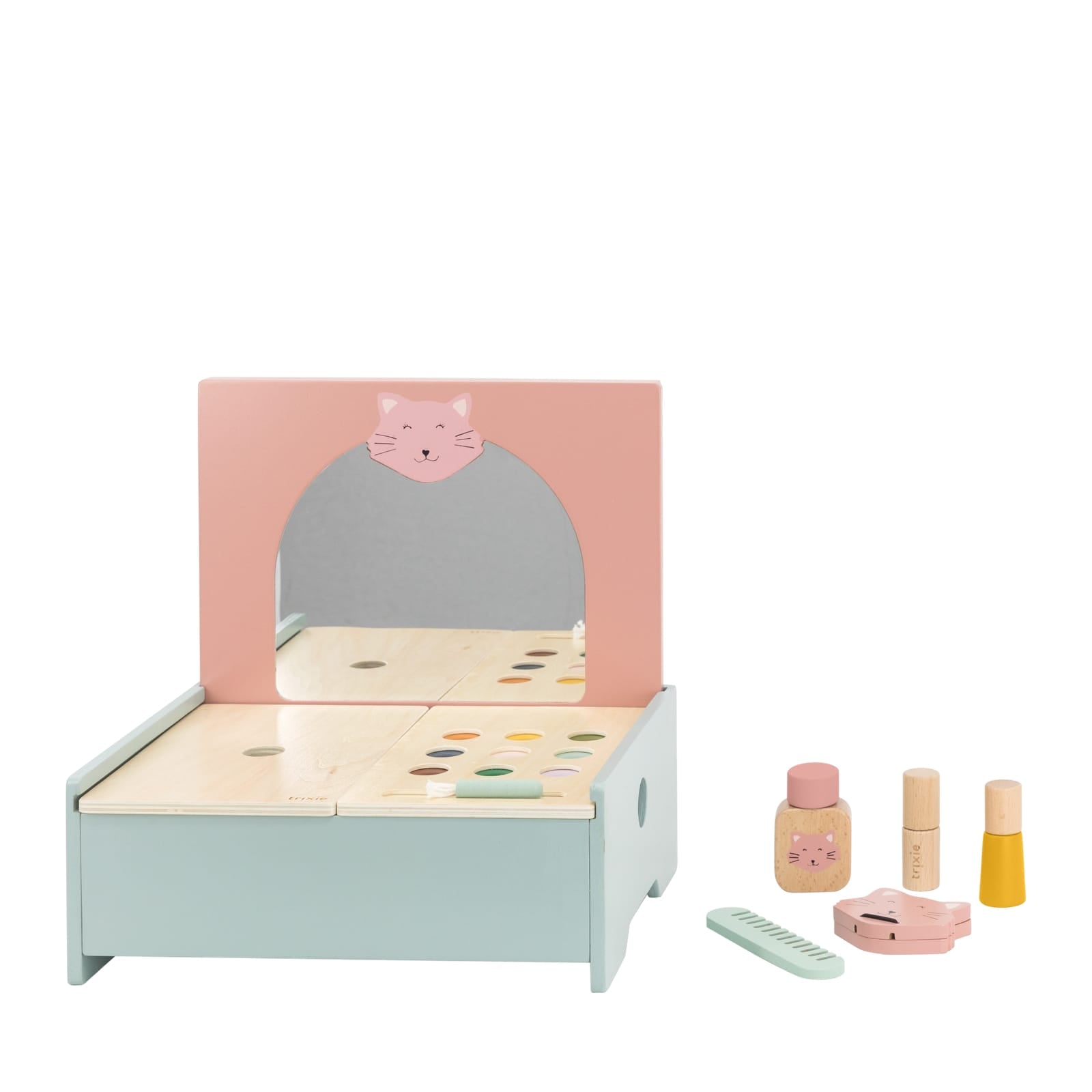Wooden Make-Up Table and Accessories