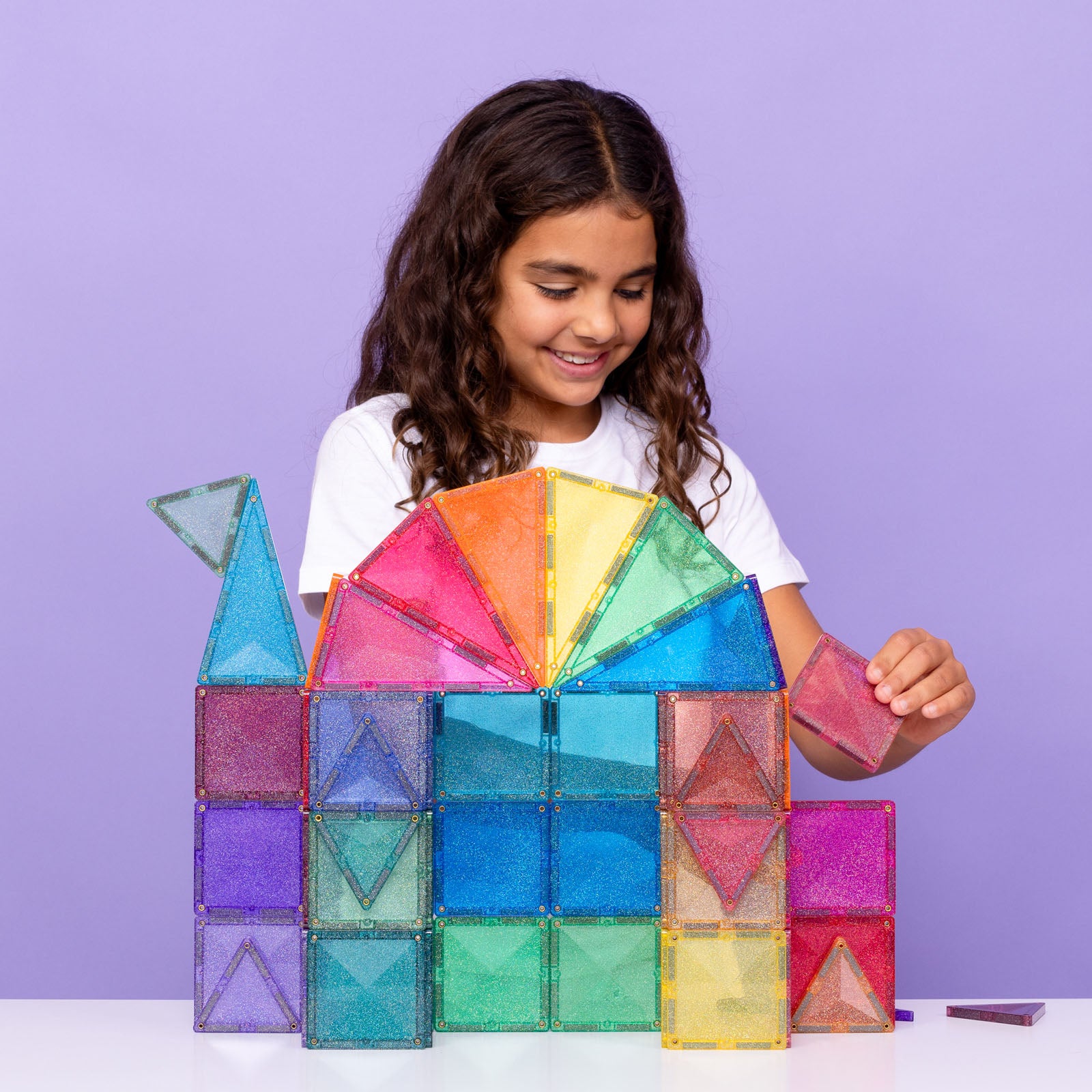 Magnetic Tiles Castle Glitter Pack - 48 Pieces