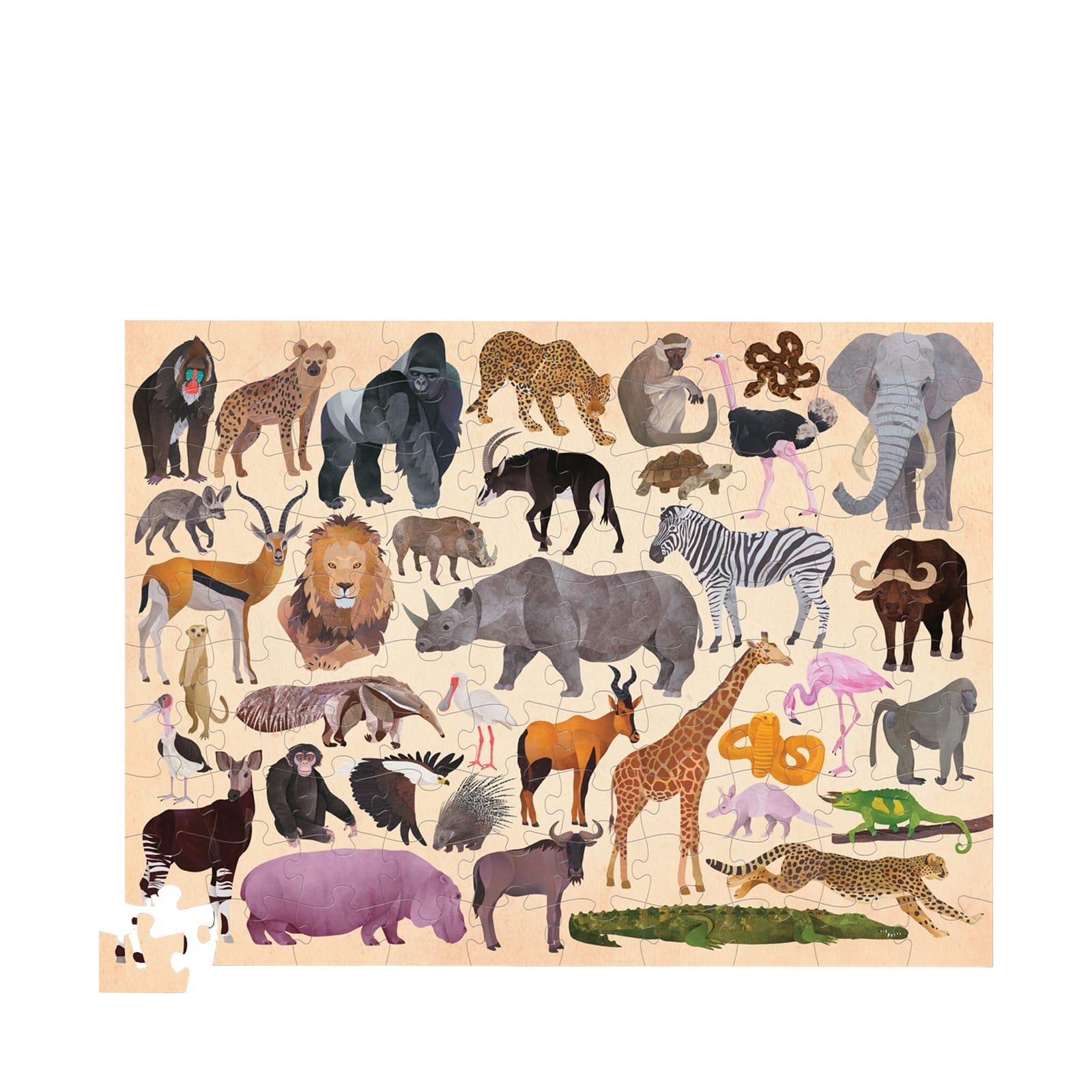 36 Wild Animals - 100 Piece Puzzle
