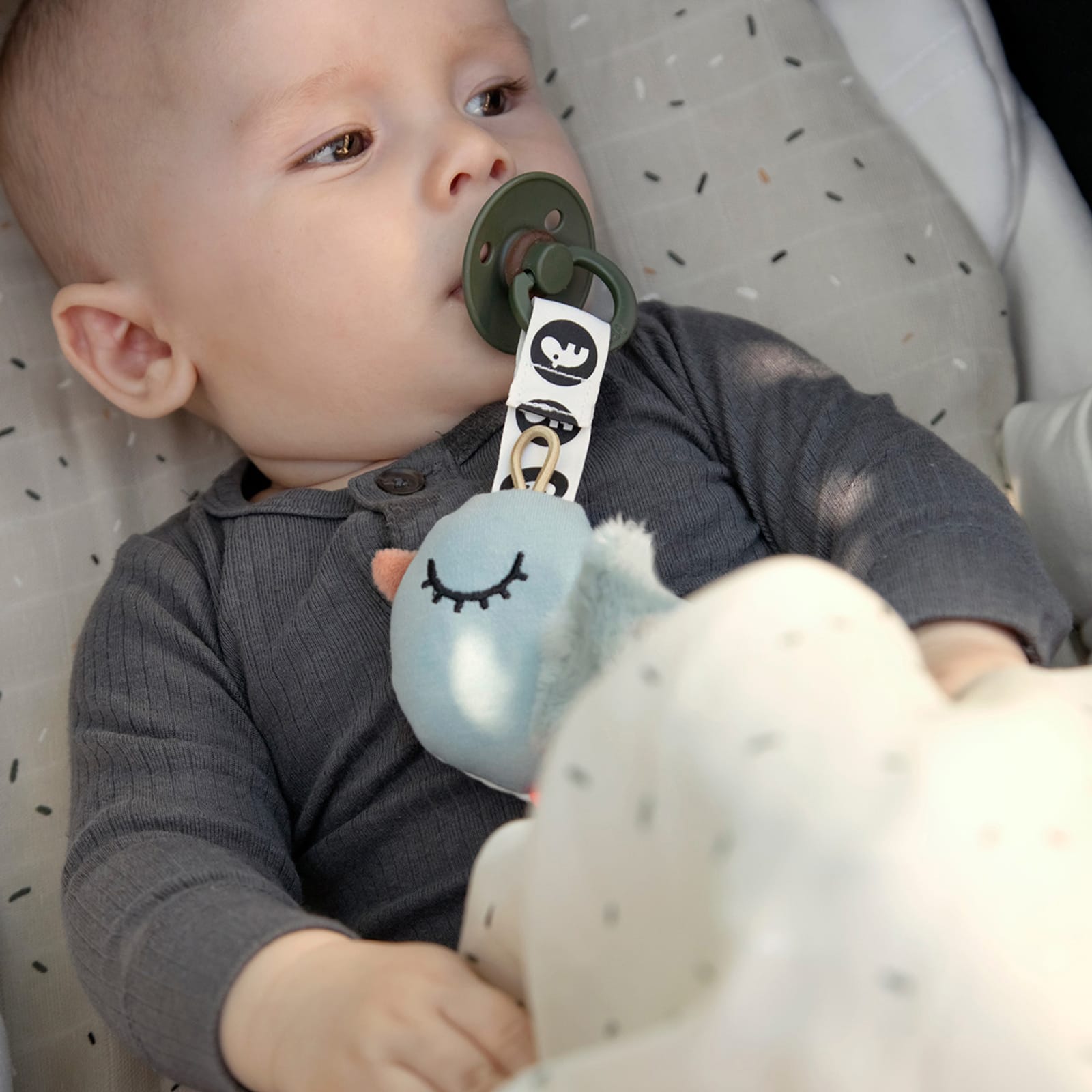 Pacifier Cozy Keeper - Birdee Blue