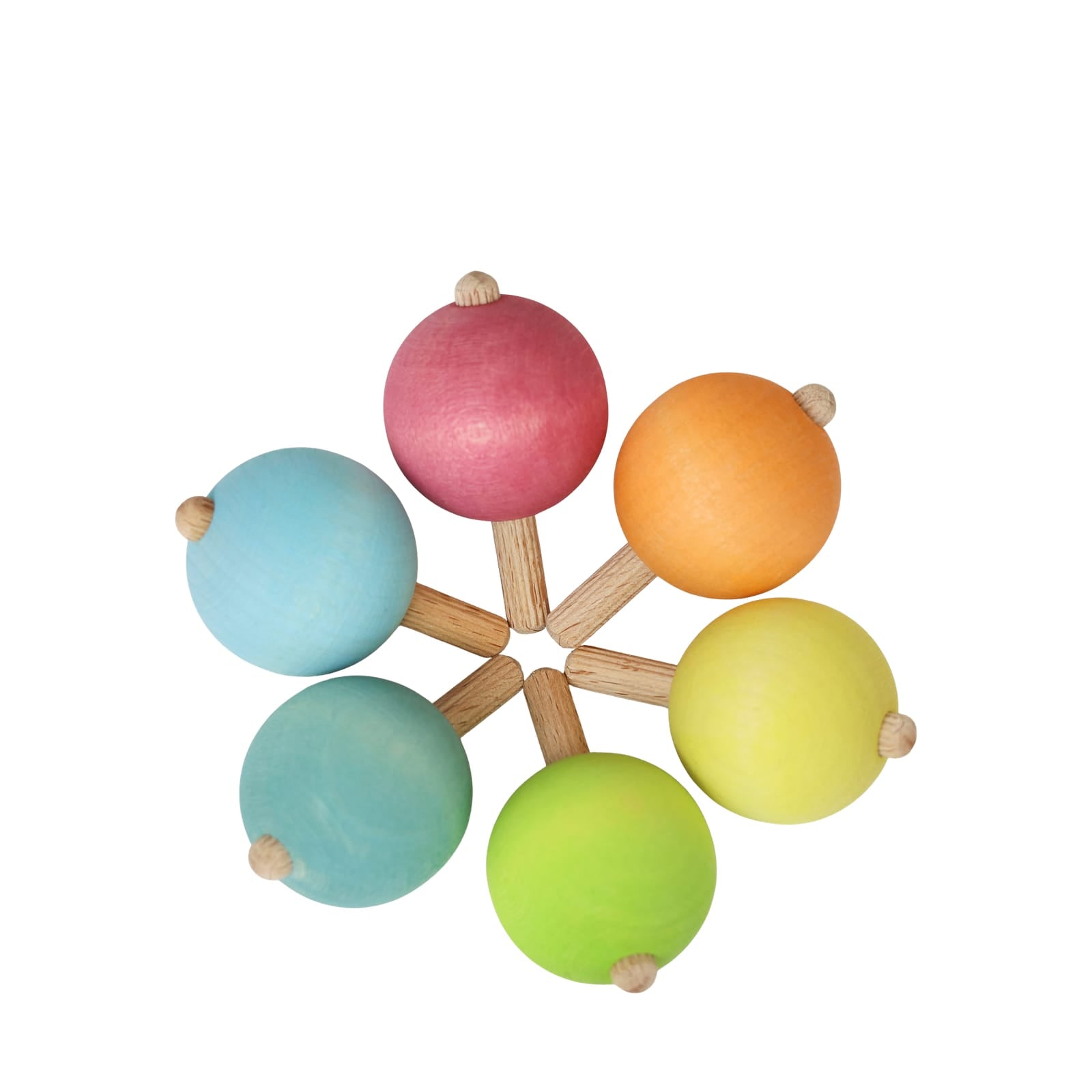 6 Spinning Tops - Pastel