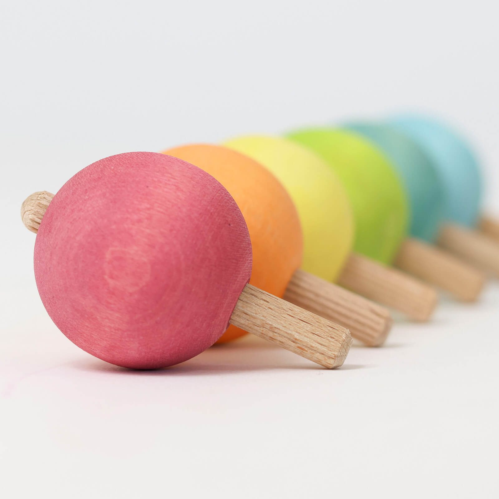 6 Spinning Tops - Pastel