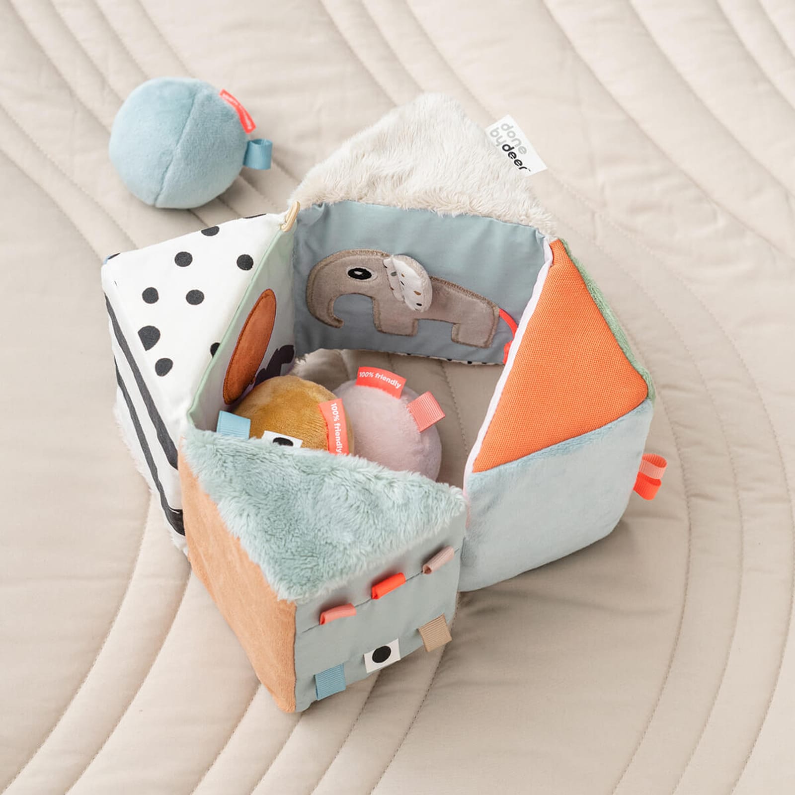 Fold Out Sensory Cube - Deer Friends