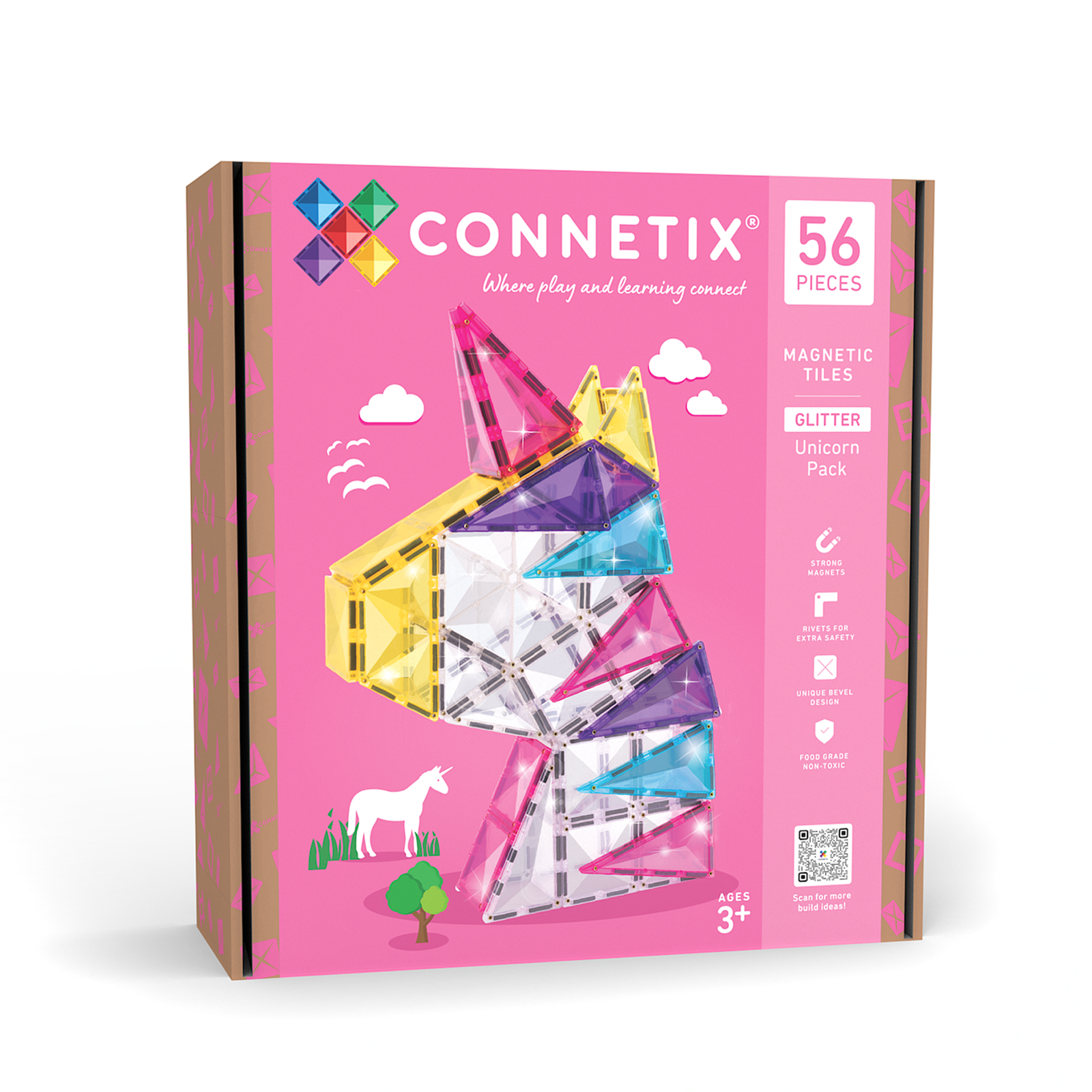 Magnetic Tiles Glitter Unicorn Pack - 56 Pieces