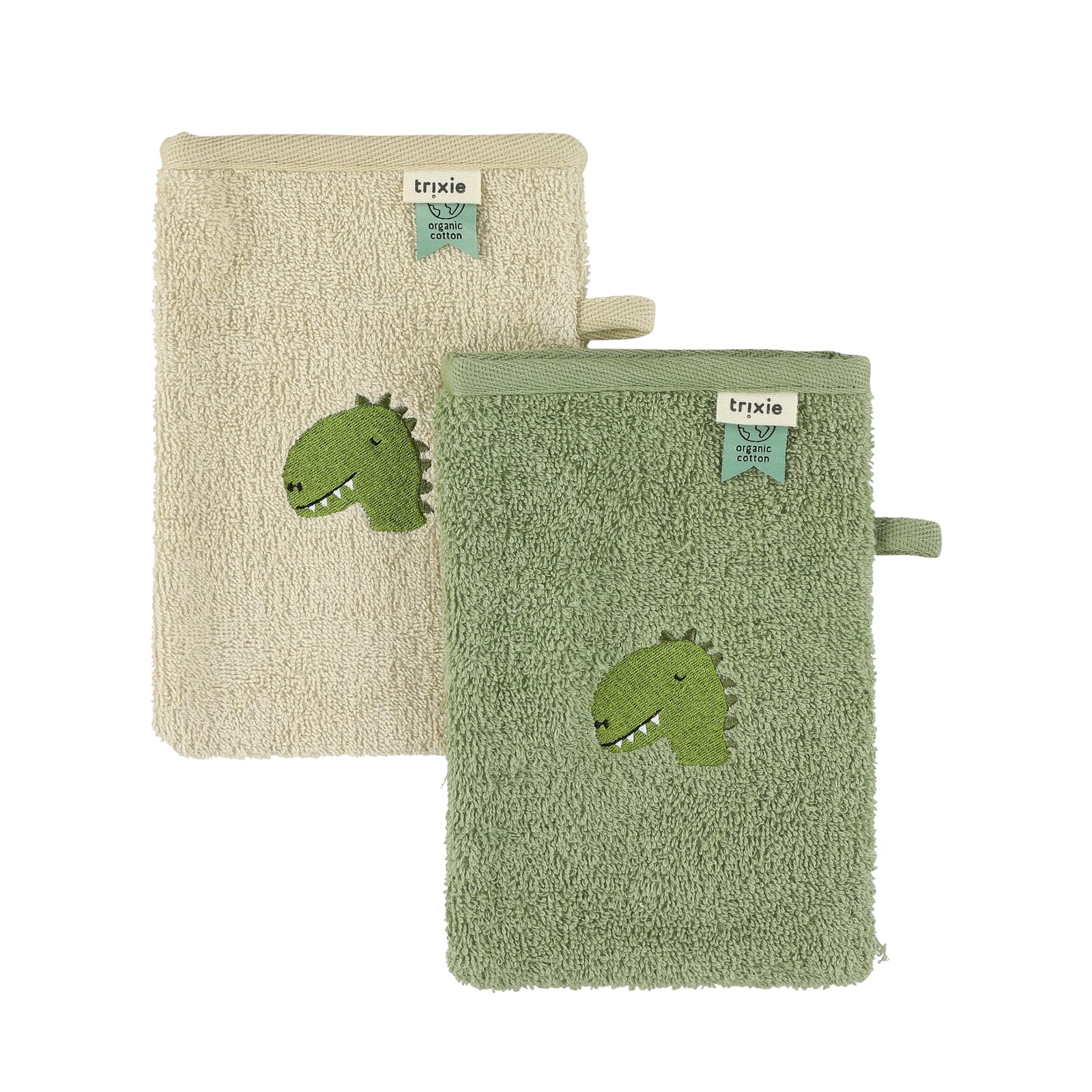 Washcloth Mitts 2-Pack - Dino