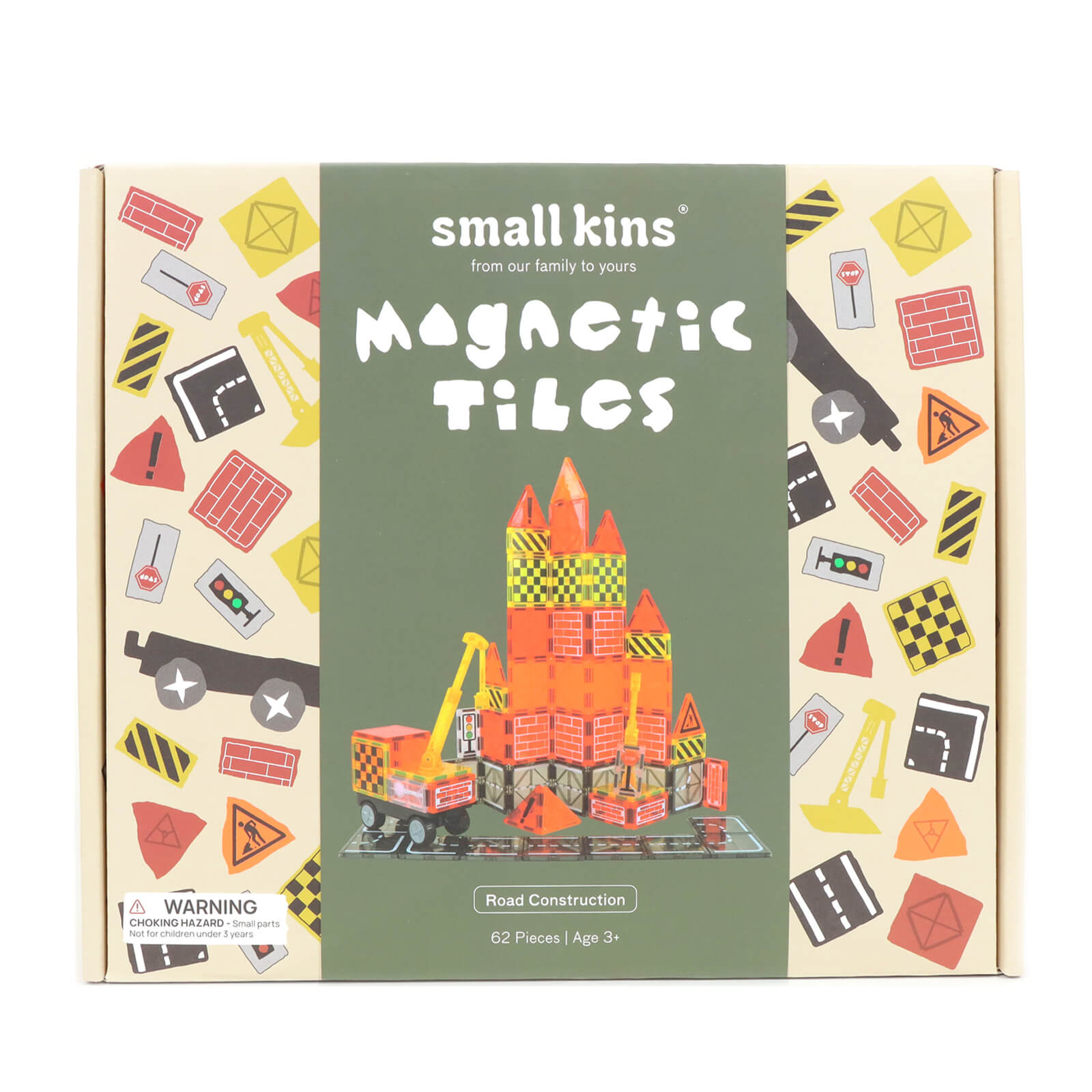 Magnetic Tiles - Road Construction 62 Pieces