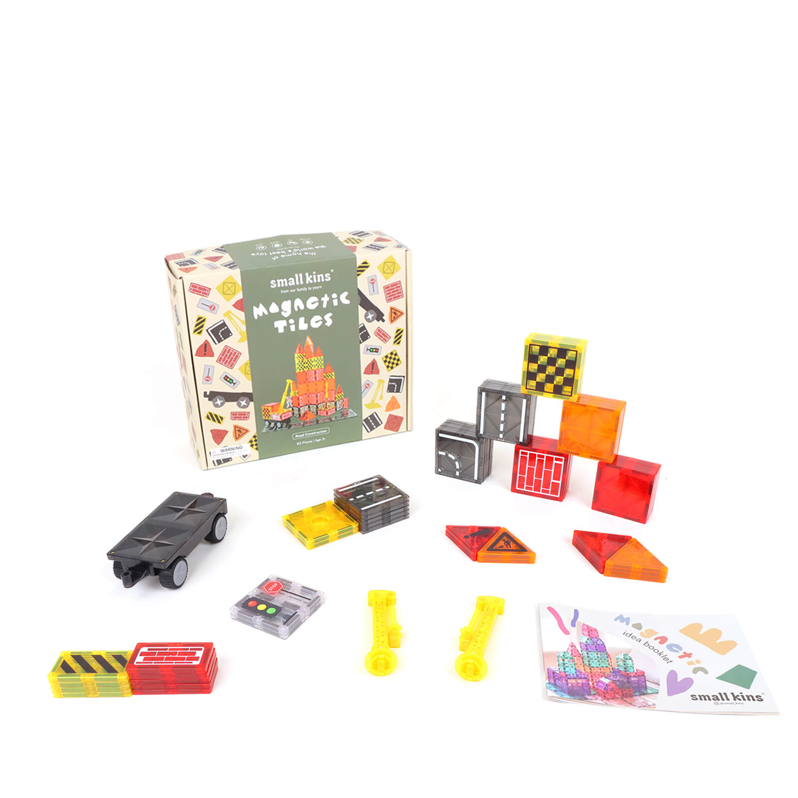 Magnetic Tiles - Road Construction 62 Pieces