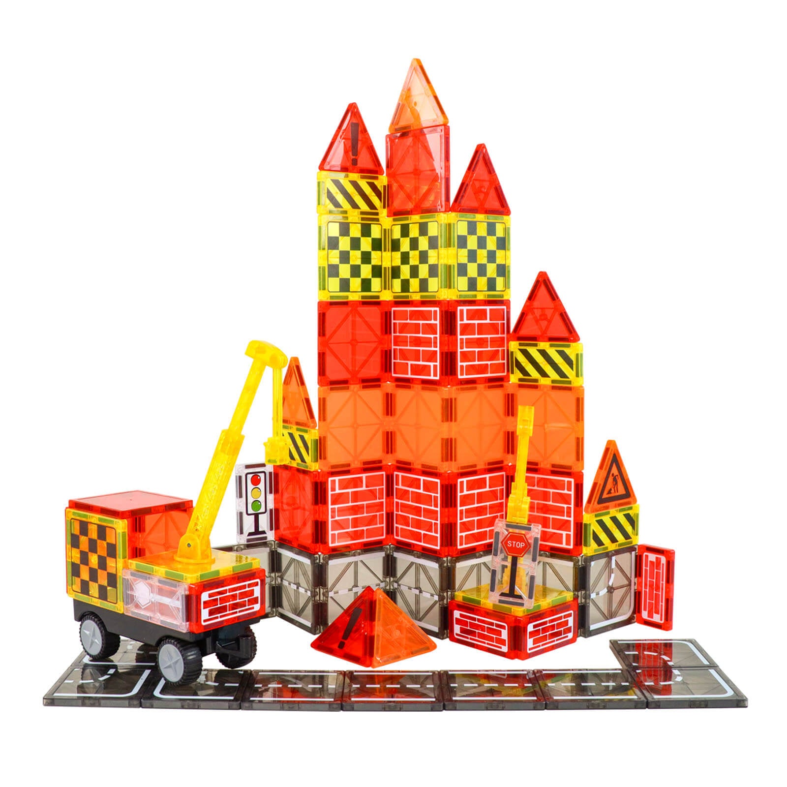 Magnetic Tiles - Road Construction 62 Pieces