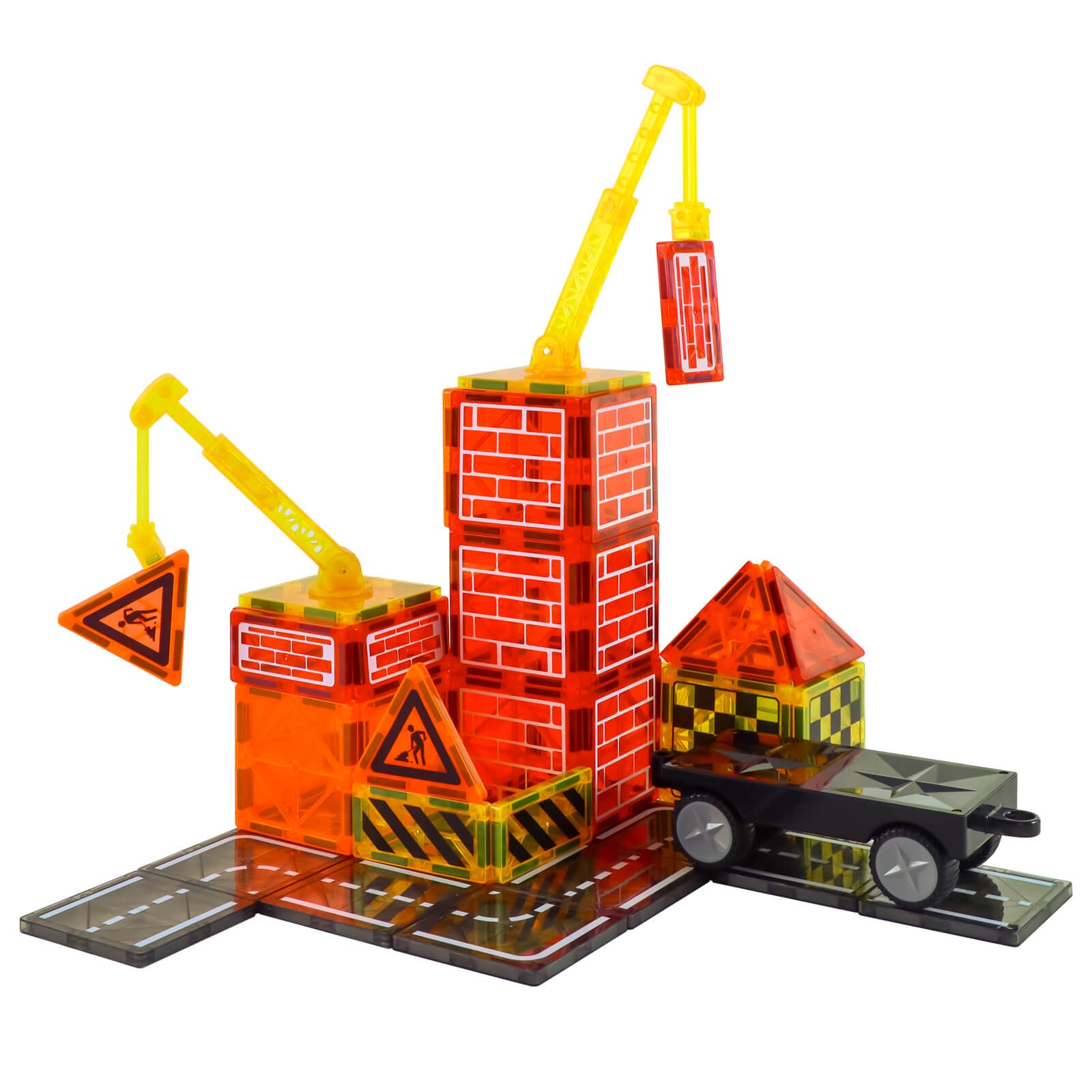 Magnetic Tiles - Road Construction 62 Pieces
