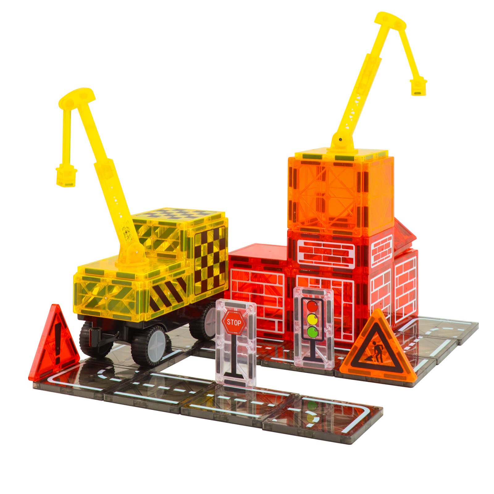 Magnetic Tiles - Road Construction 62 Pieces