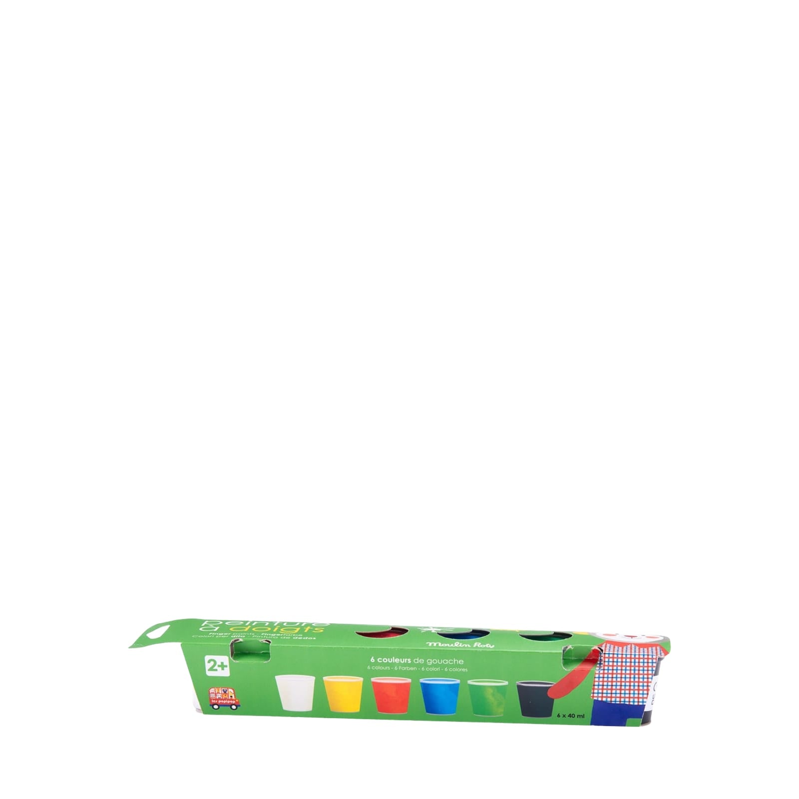 6 Small Finger Paints Pots - Classic Colours