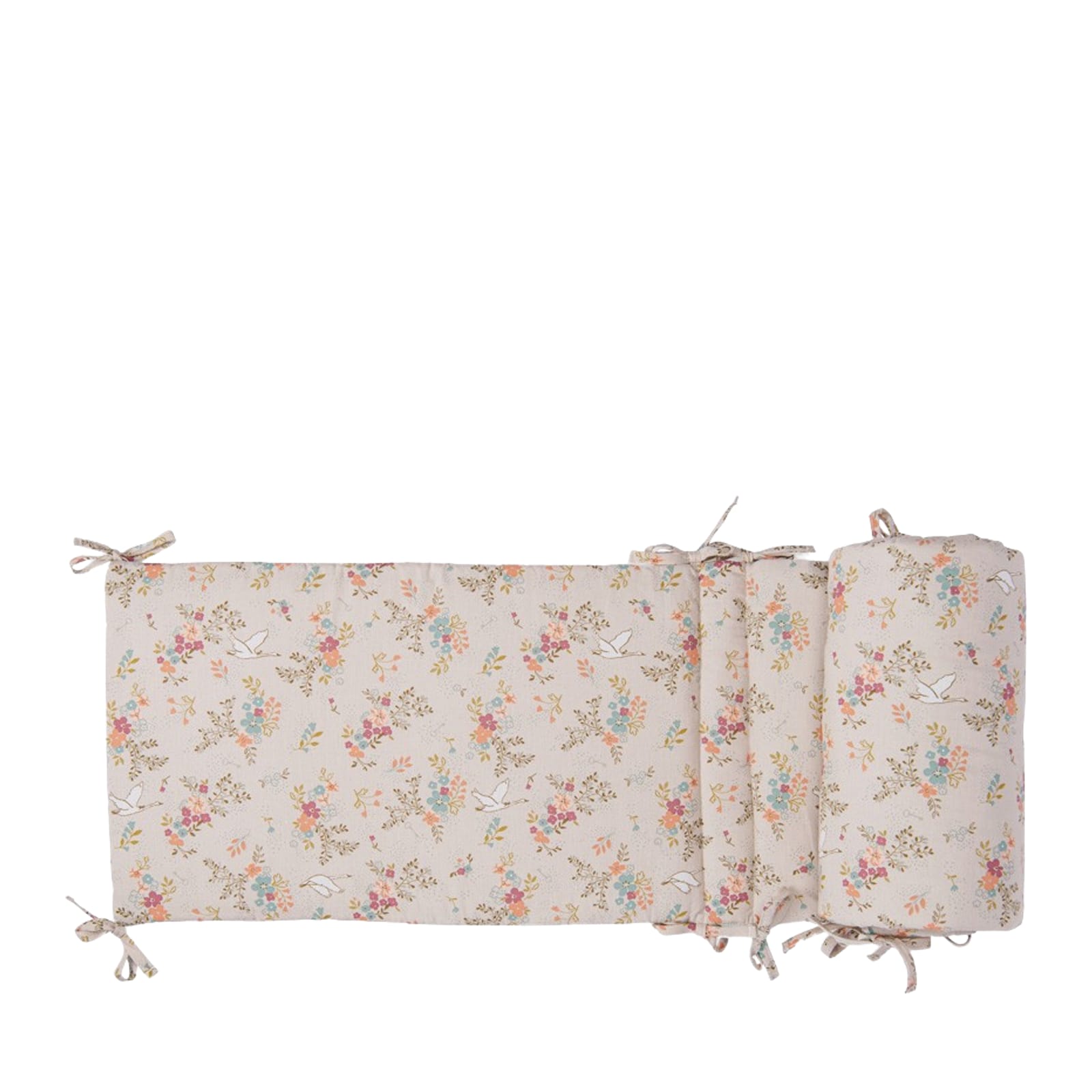 Cot Bumper - Floral Stork