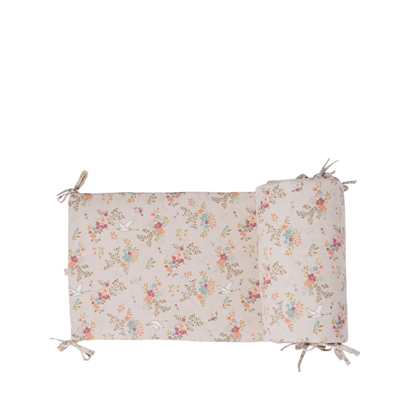 Cot Bumper - Floral Stork