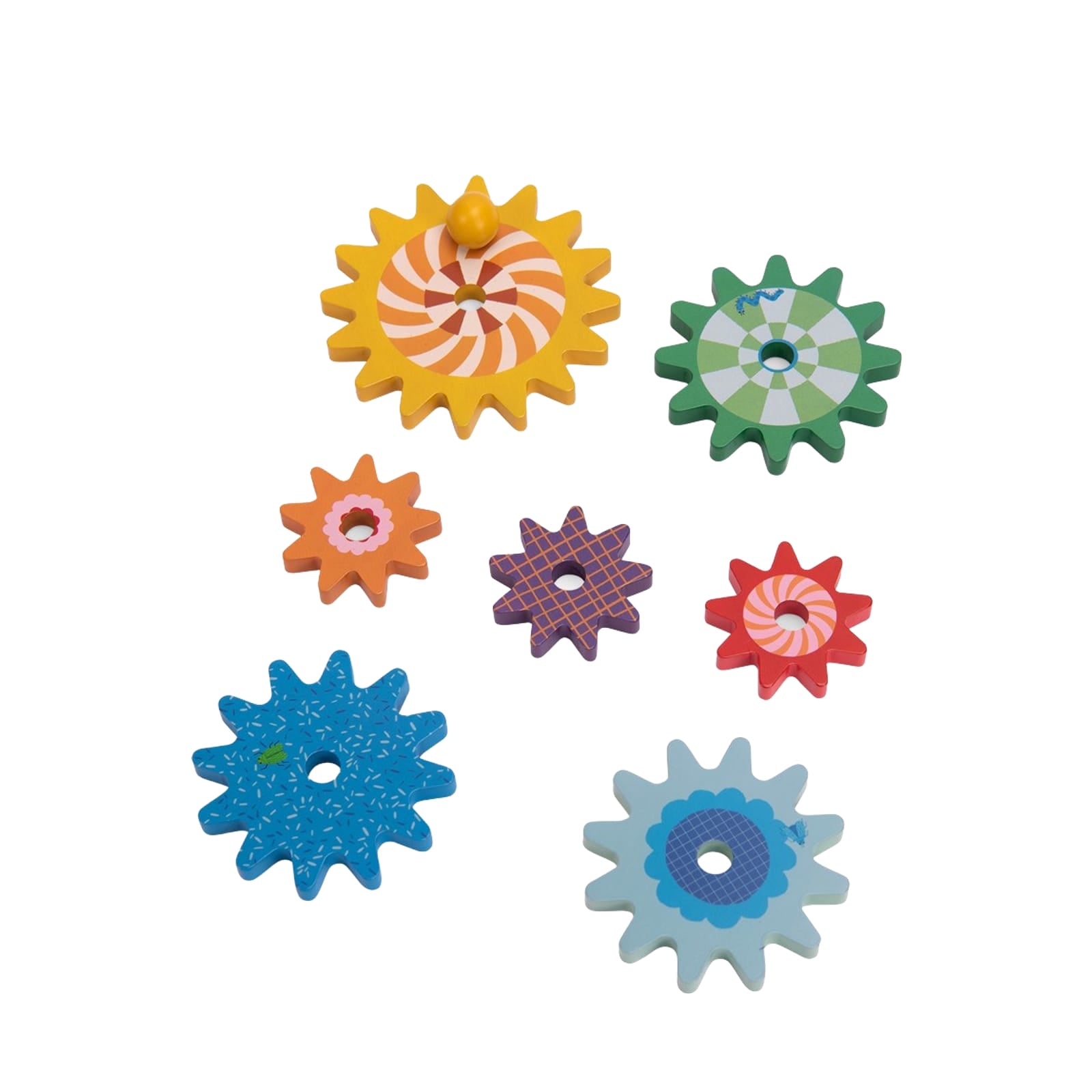 Wooden Set Of Gears Puzzle