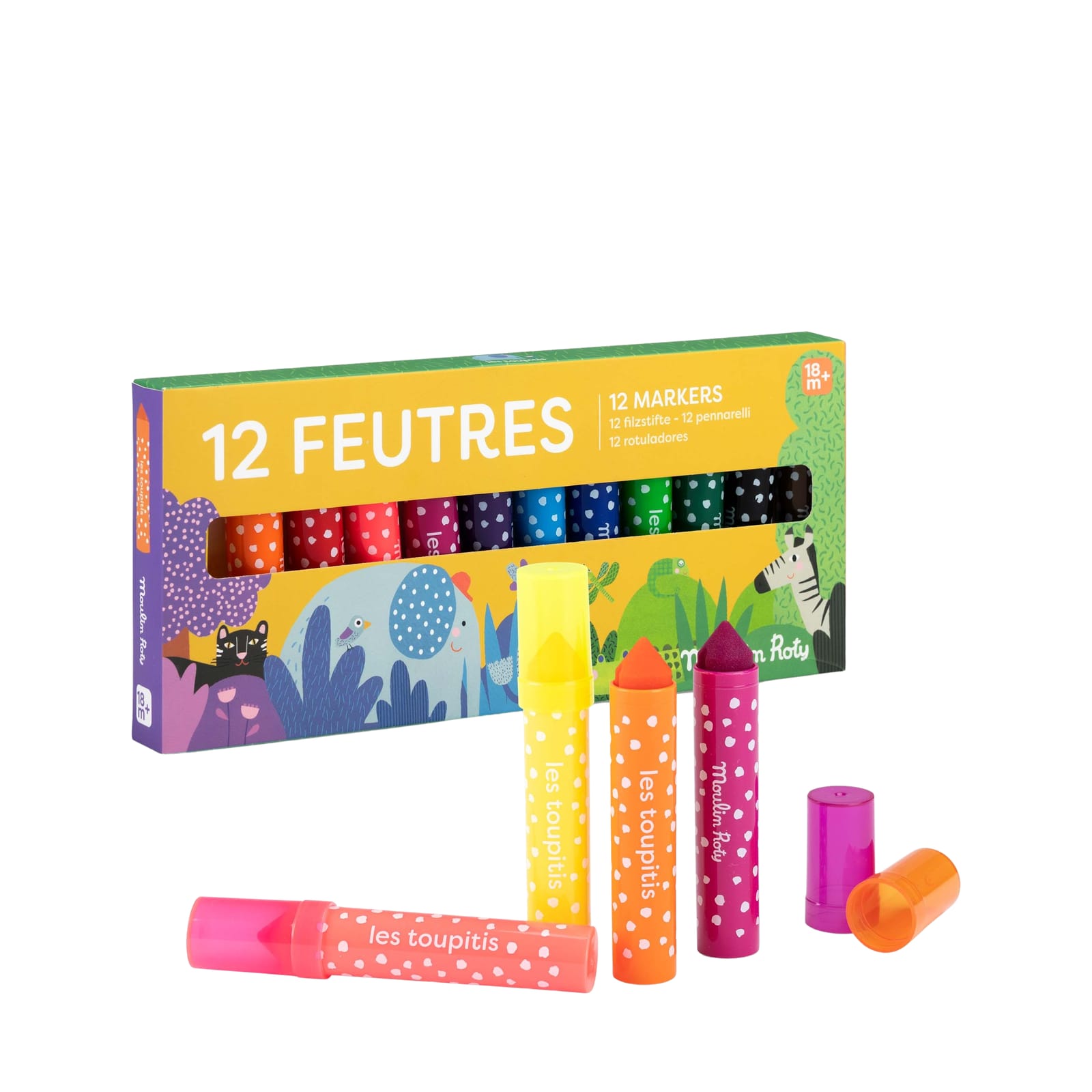 12 Large Colourful Felt Tip Pens