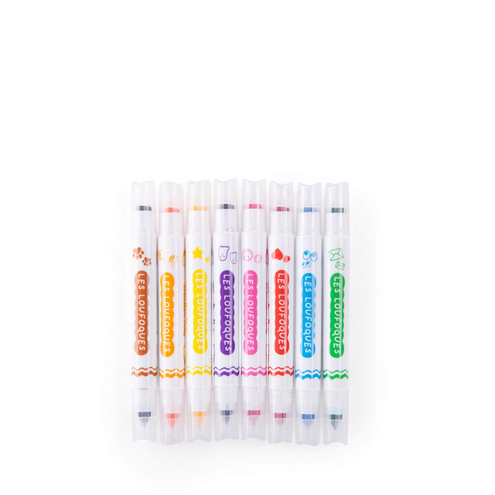 8 Double Ended Felt Tip Pens and Stamps
