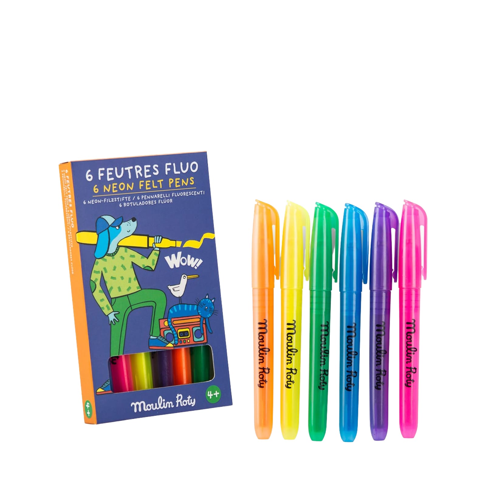 6 Felt Tip Pens - Neon