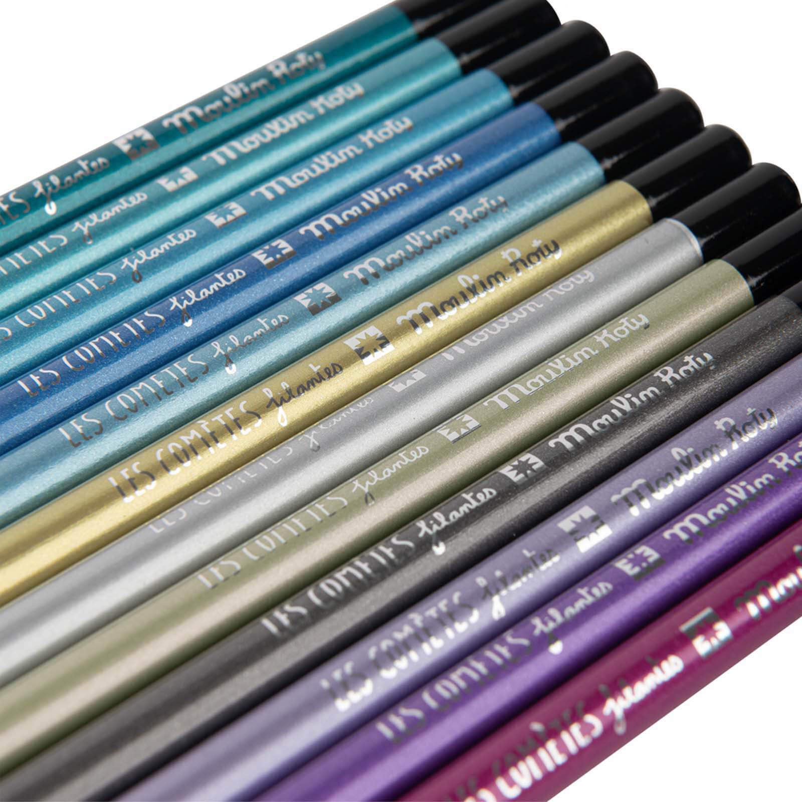 12 Metallic Colouring Pencils