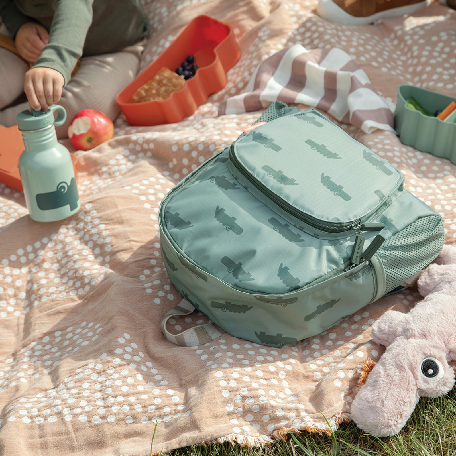 Kids Backpack - Croco Green