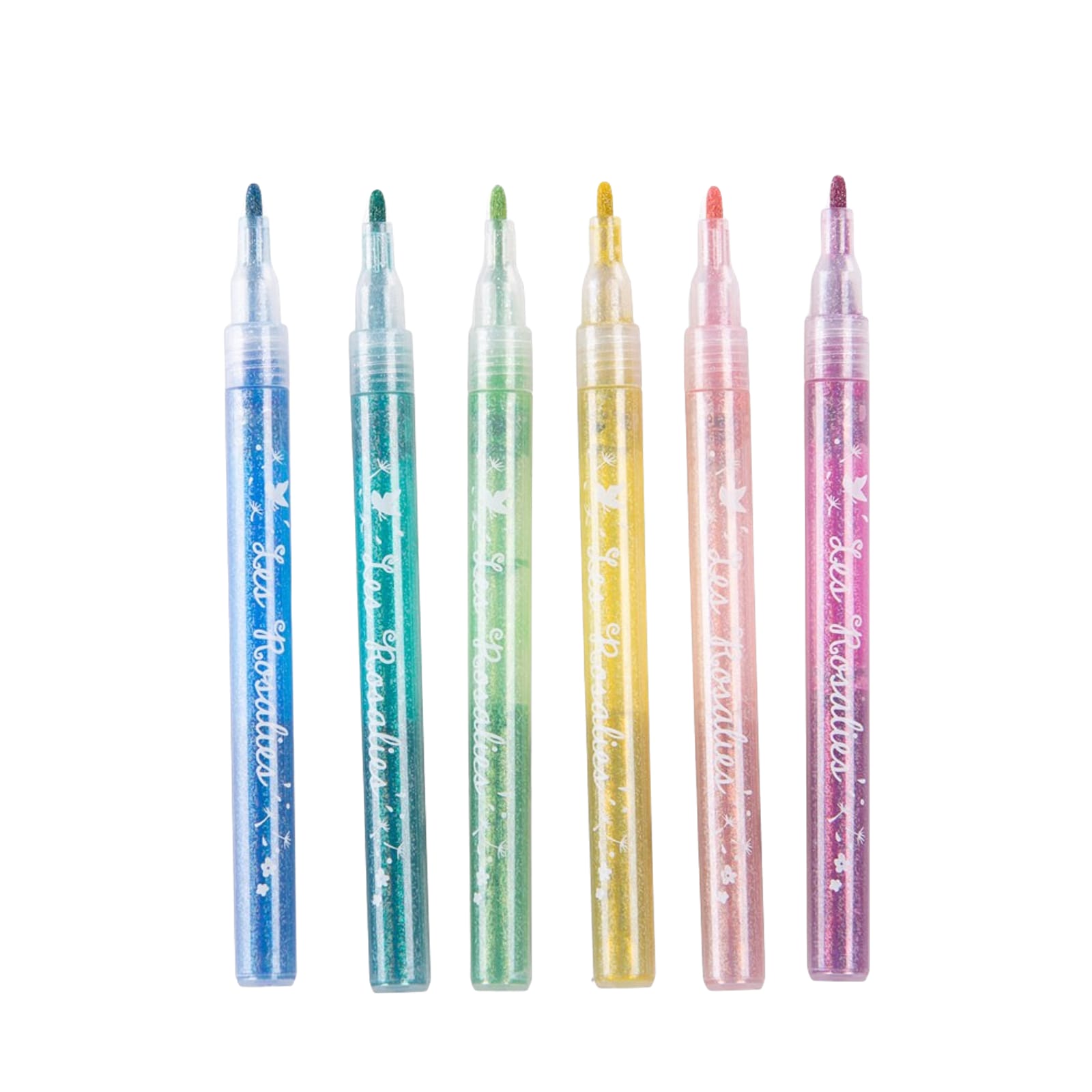 6 Glitter Felt Tip Pens