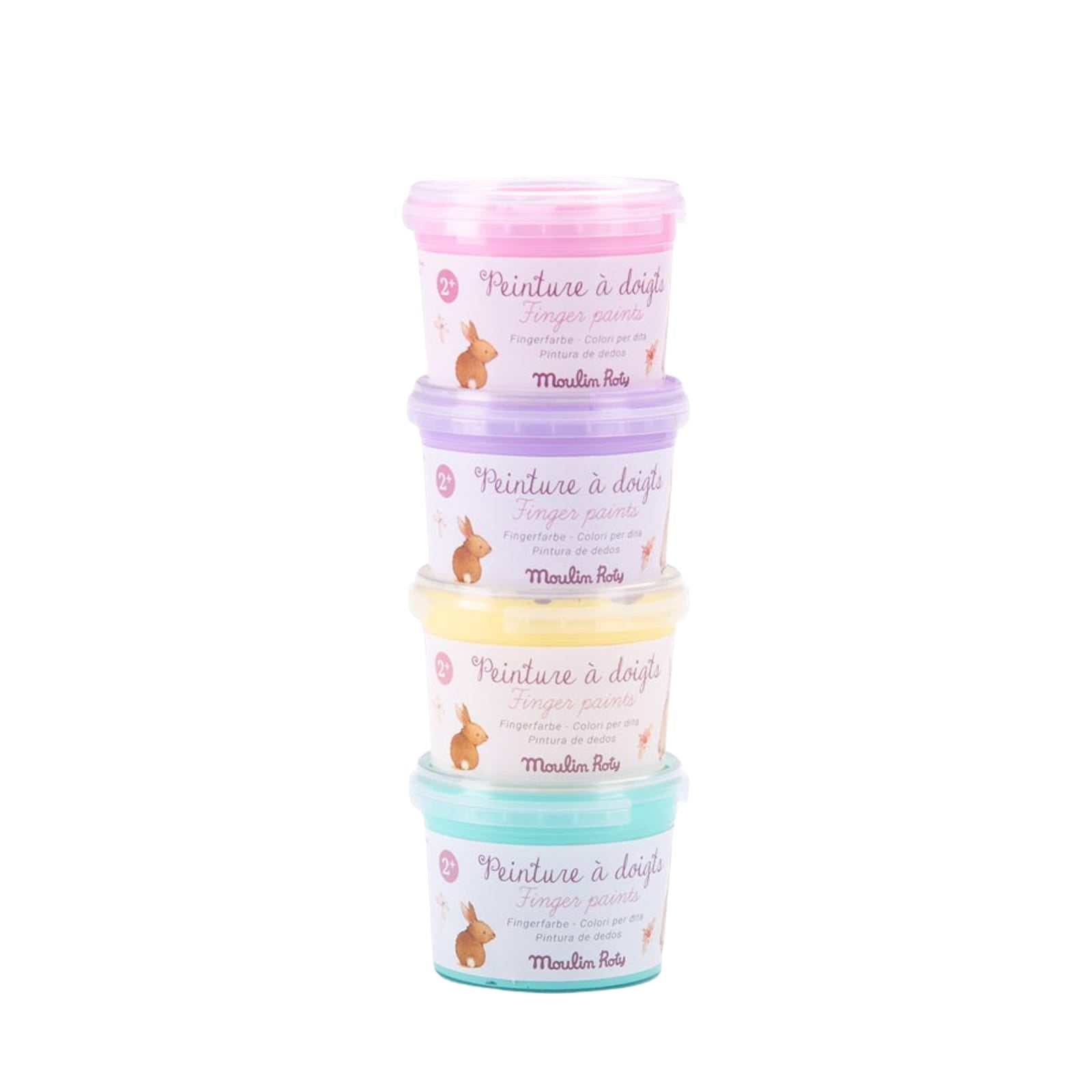 4 Finger Paint Pots - Pastel