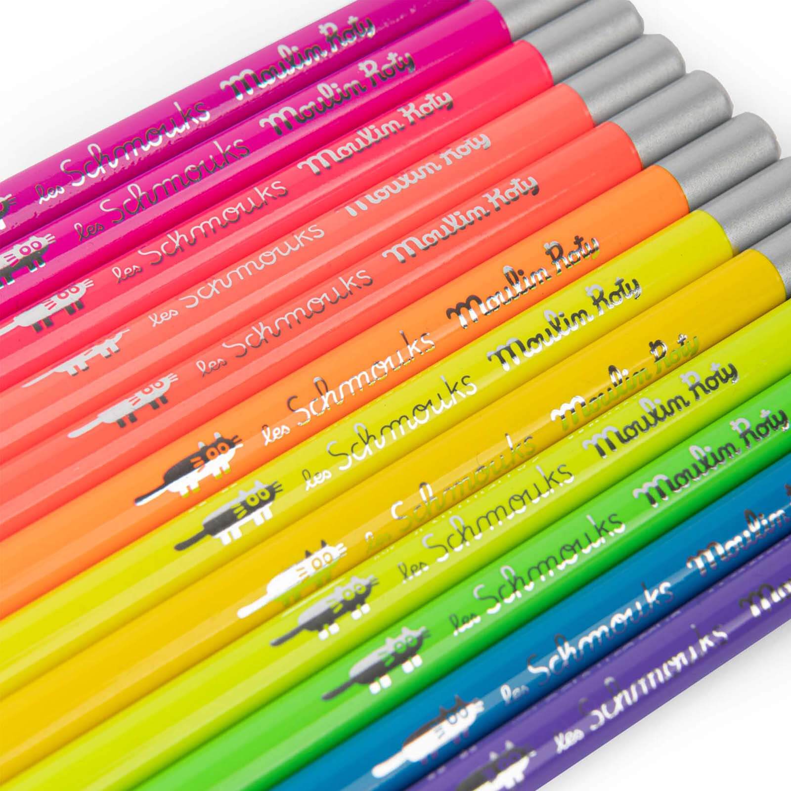 12 Colouring Pencils - Neon