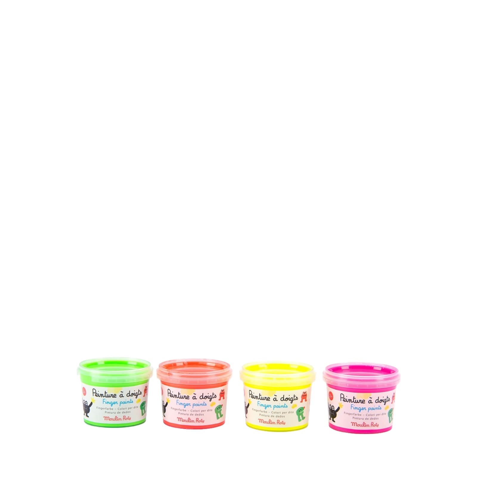 4 Finger Paint Pots - Neon