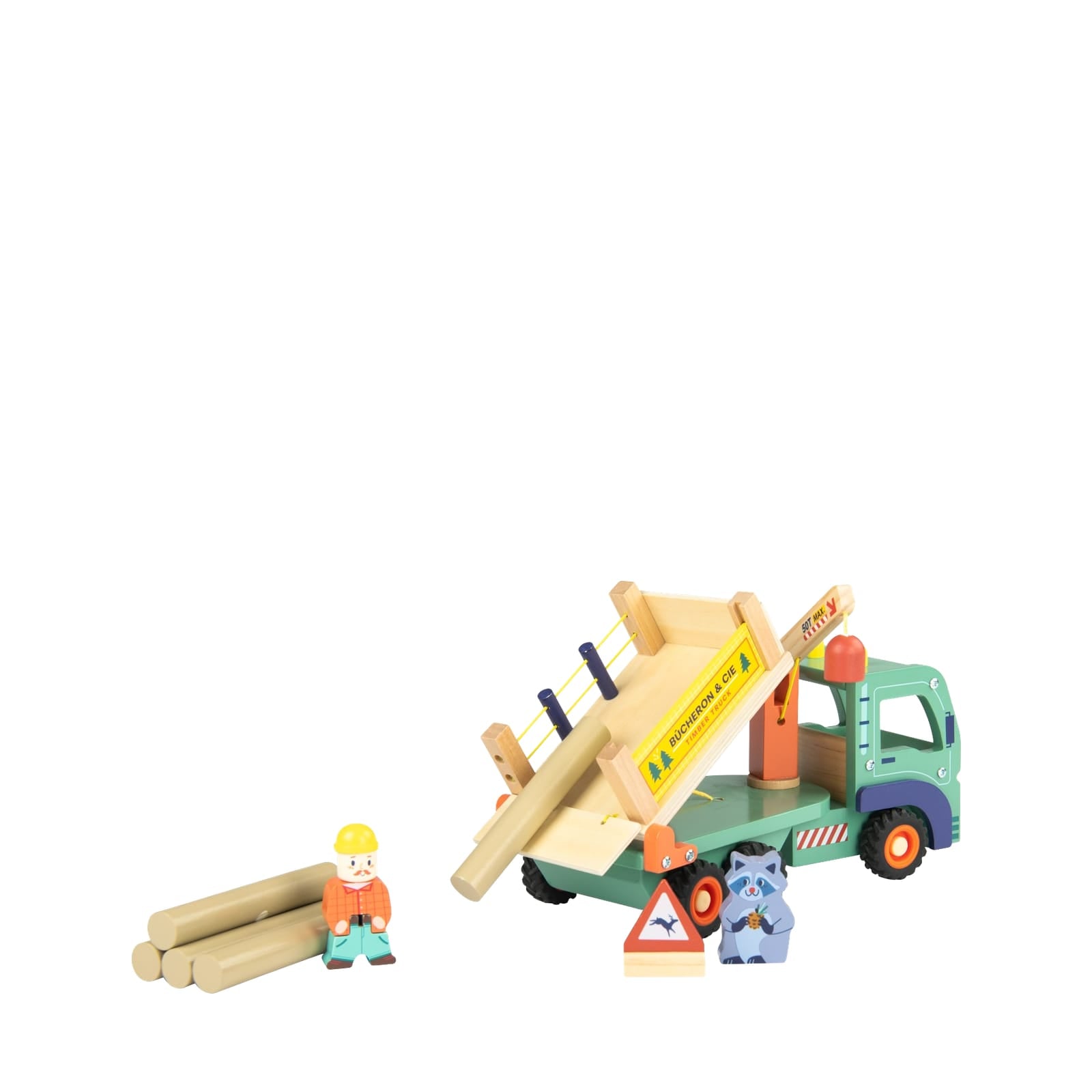 Wooden Forestry Truck with 9 Accessories