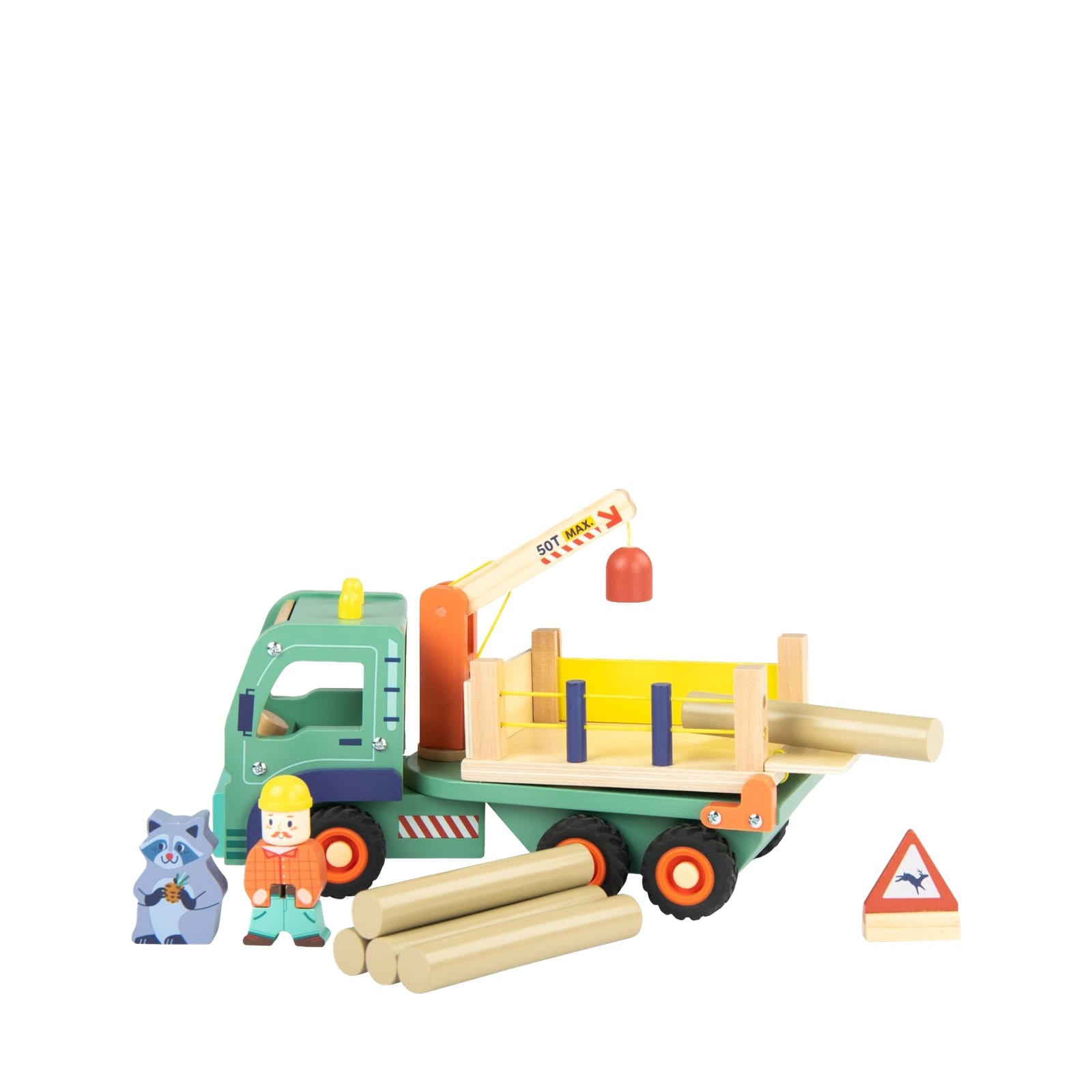 Wooden Forestry Truck with 9 Accessories