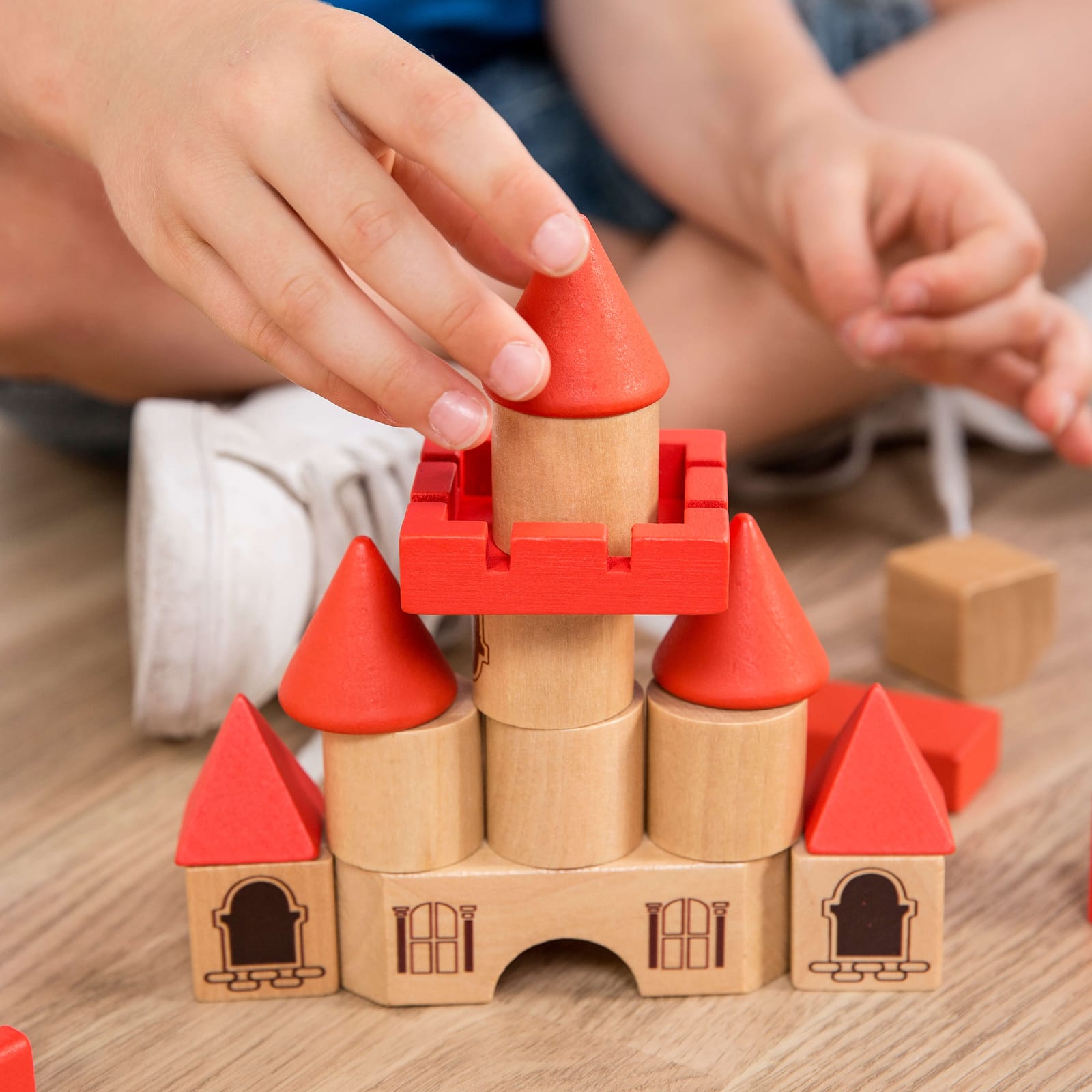 Wooden Blocks Stacking Castle