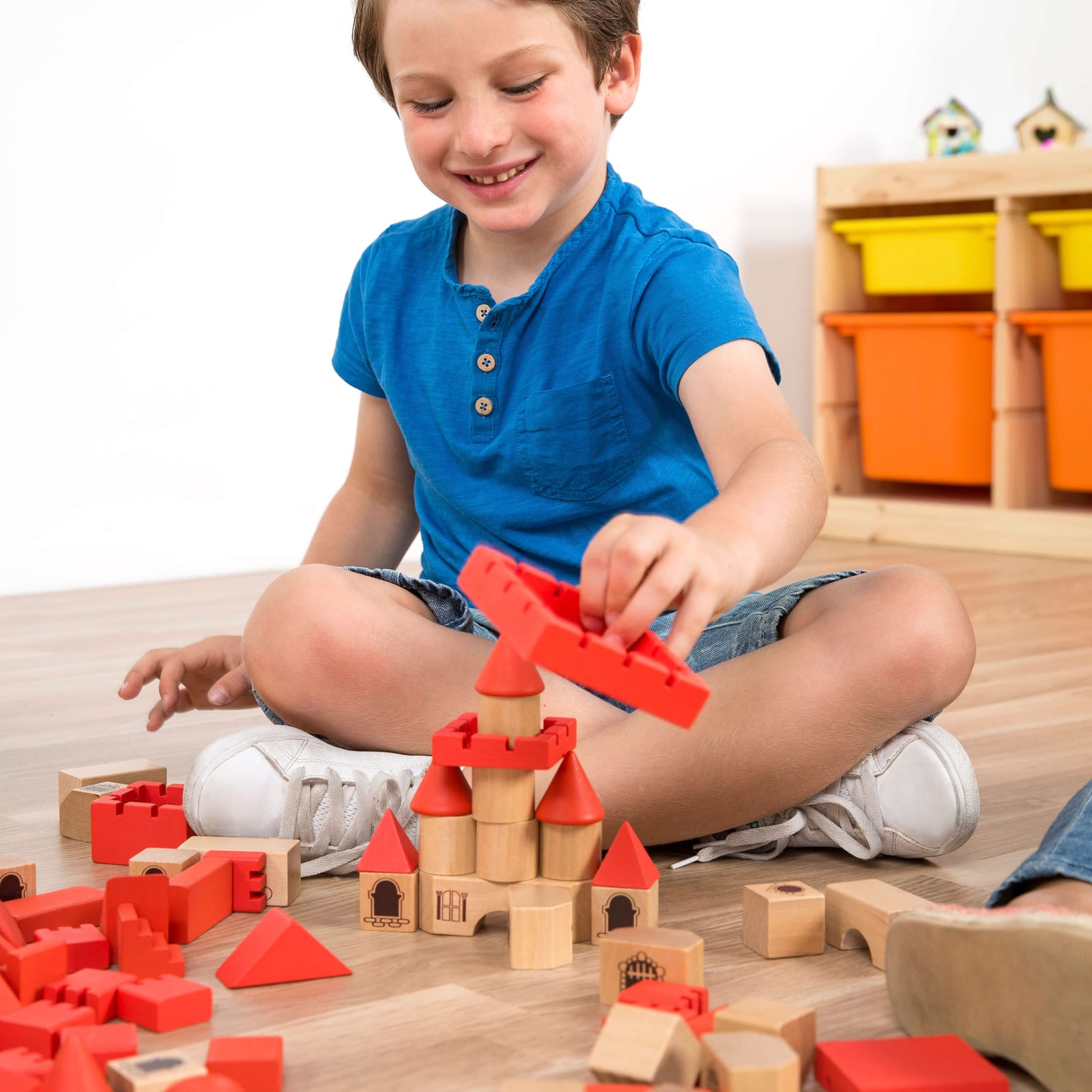 Wooden Blocks Stacking Castle