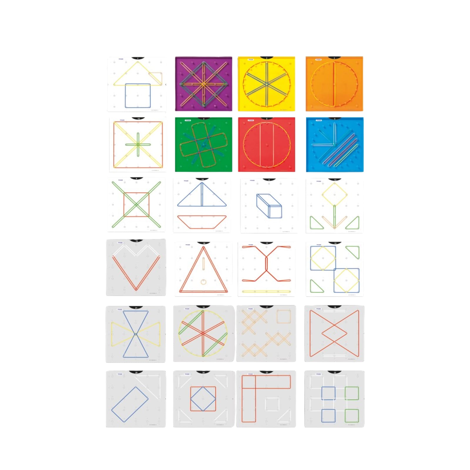 6 Geoboards 15cm - 6 Colours