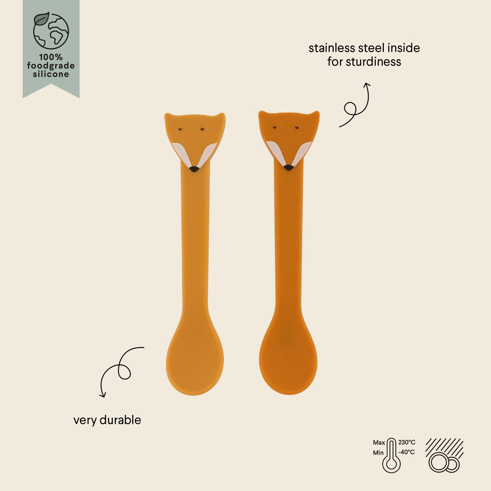 Silicone Spoon 2-Pack - Mr Fox