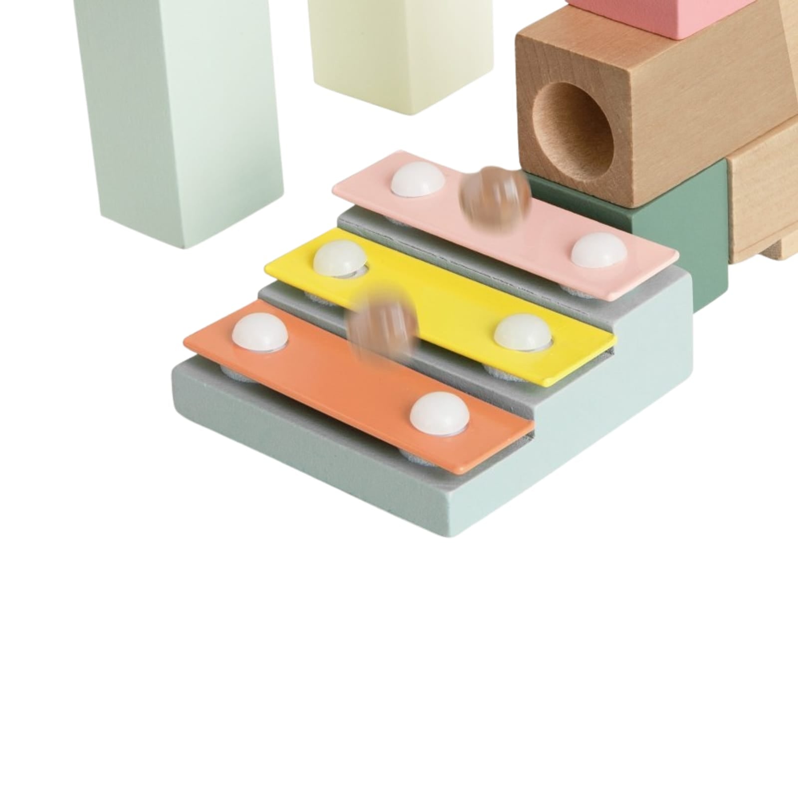 Wooden Marble Run Construction Set