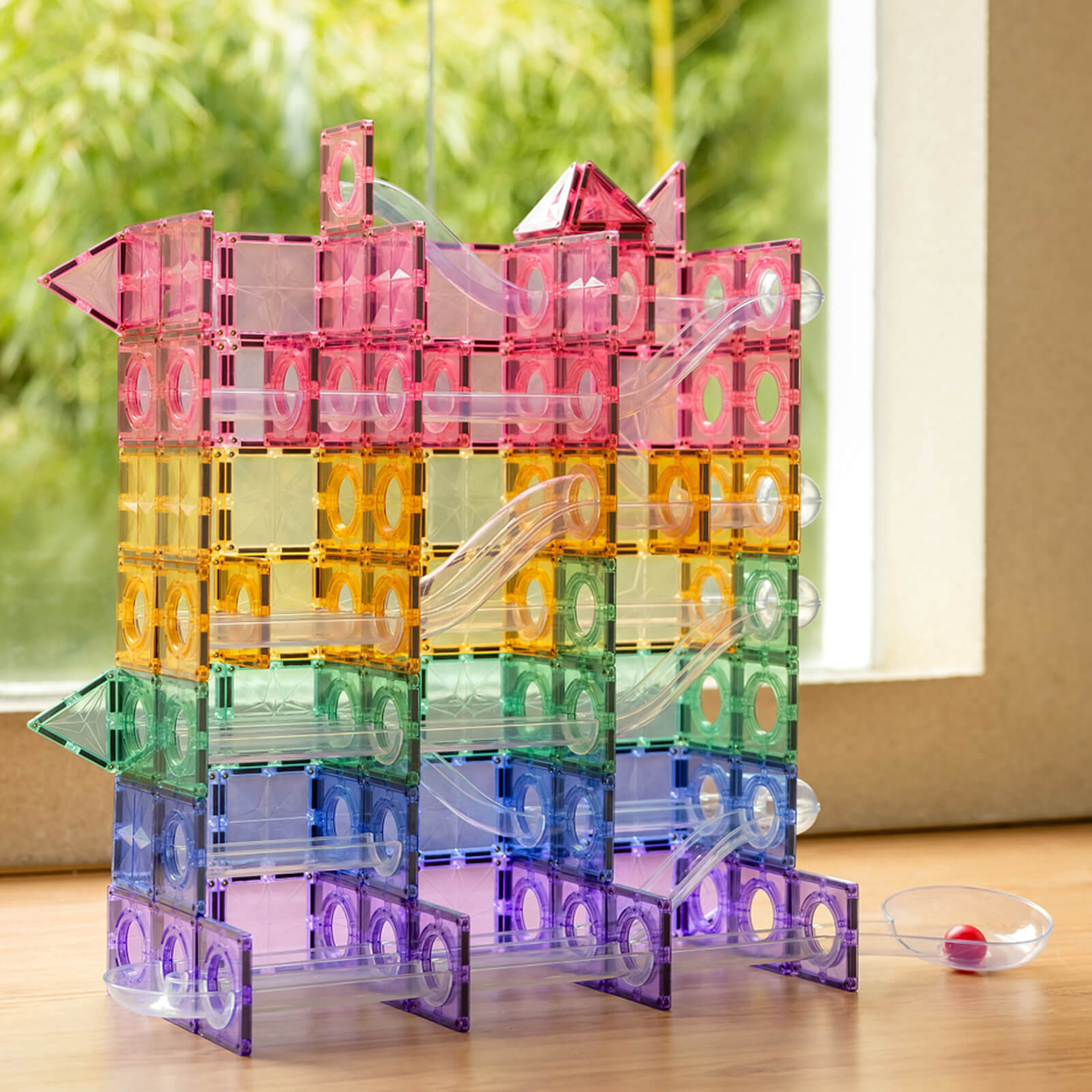 Magnetic Tiles - Ball Run Classic Colours 100 Pieces