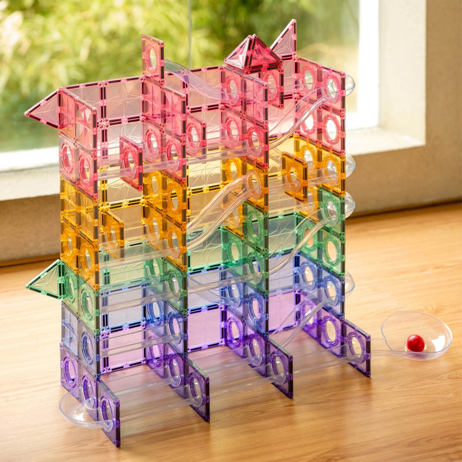 Magnetic Tiles - Ball Run Classic Colours 100 Pieces