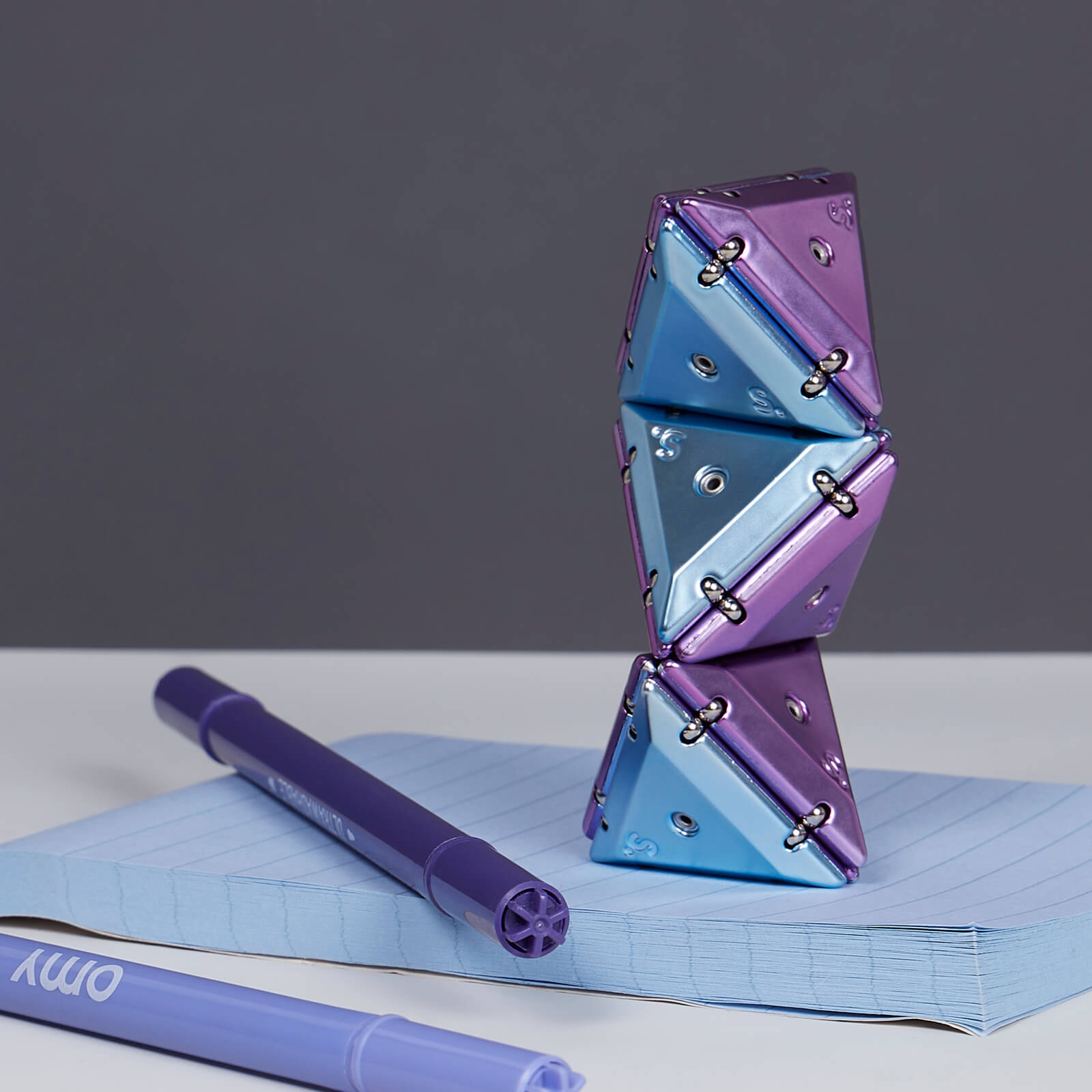Geode Magnetic Fidget Pyramid - Chrome Nova