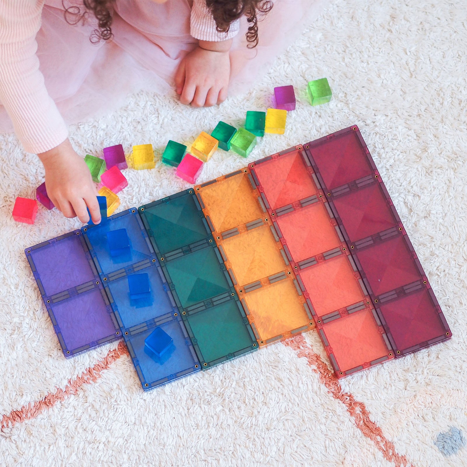 Magnetic Tiles Pastel Rectangle Pack - 24 Pieces