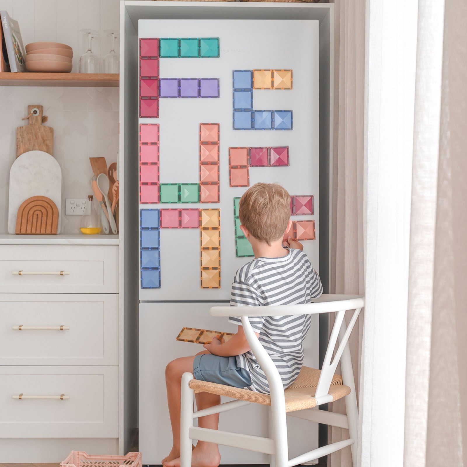 Magnetic Tiles Pastel Rectangle Pack - 24 Pieces