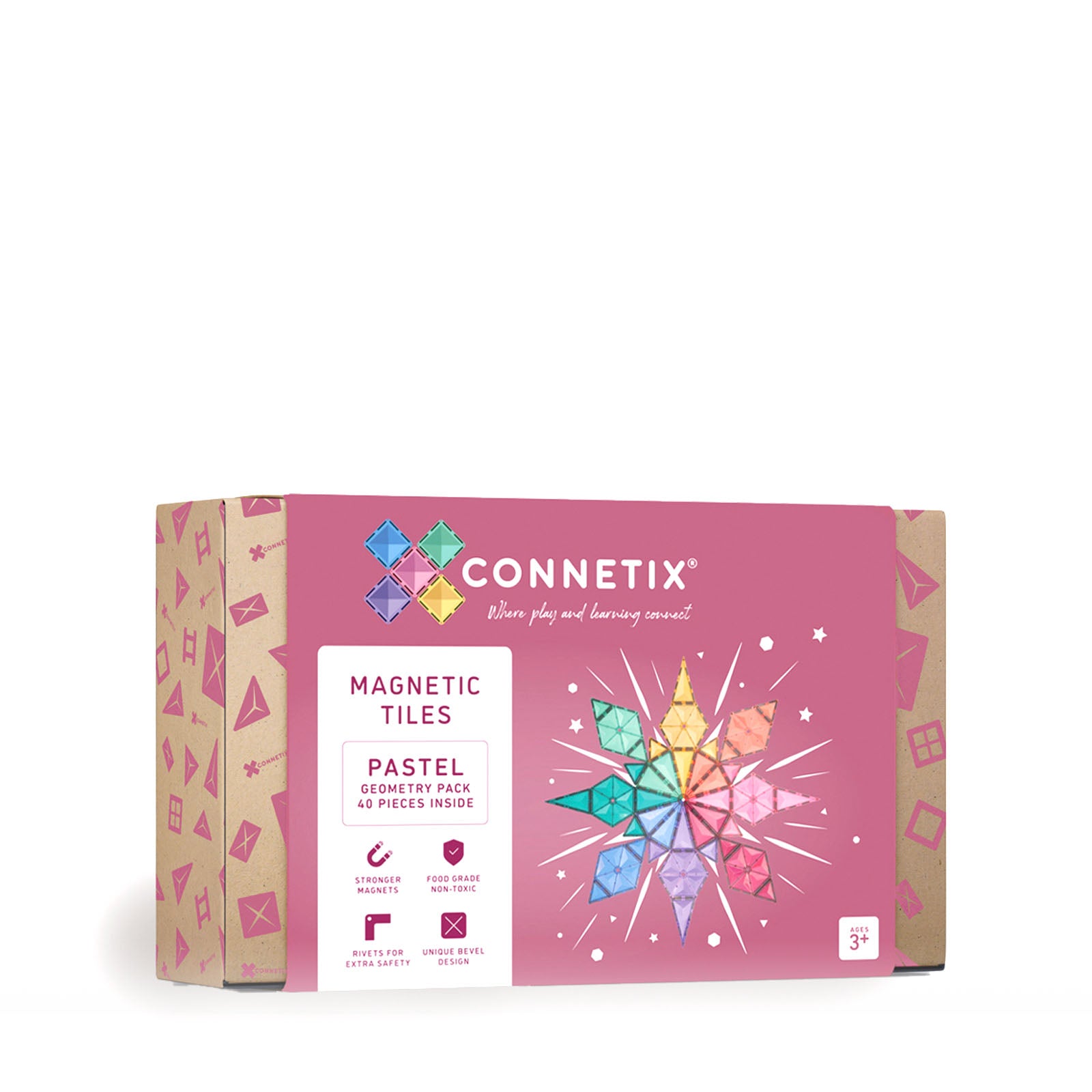 Magnetic Tiles Pastel Geometry Pack - 40 Pieces