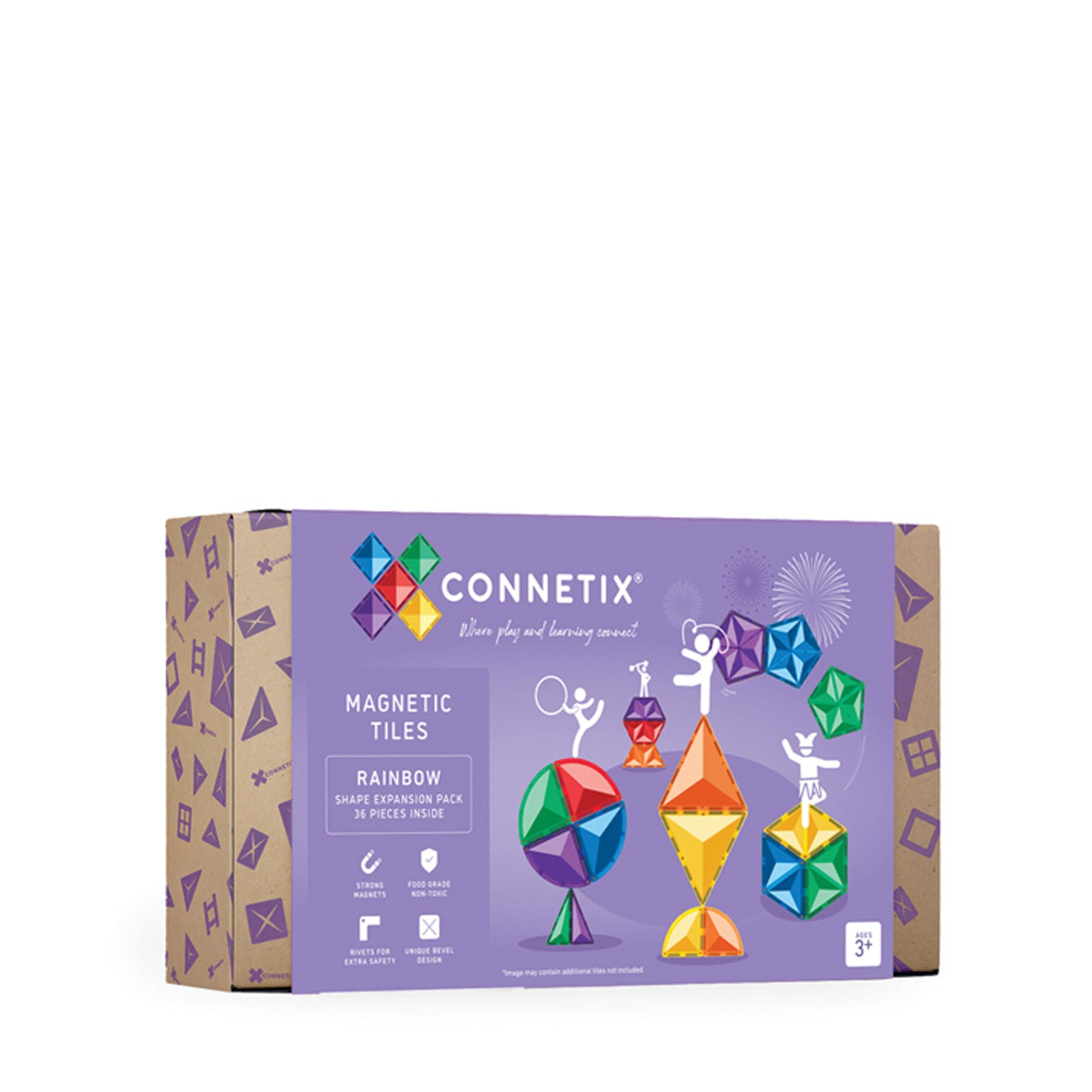 Magnetic Tiles Rainbow Shape Expansion Pack - 36 Pieces