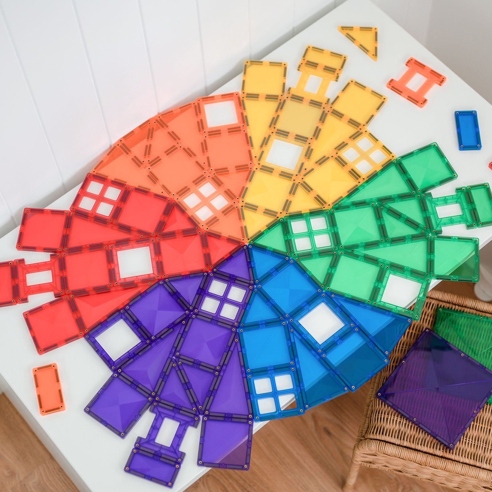 Magnetic Tiles Rainbow Creative Pack - 102 Pieces