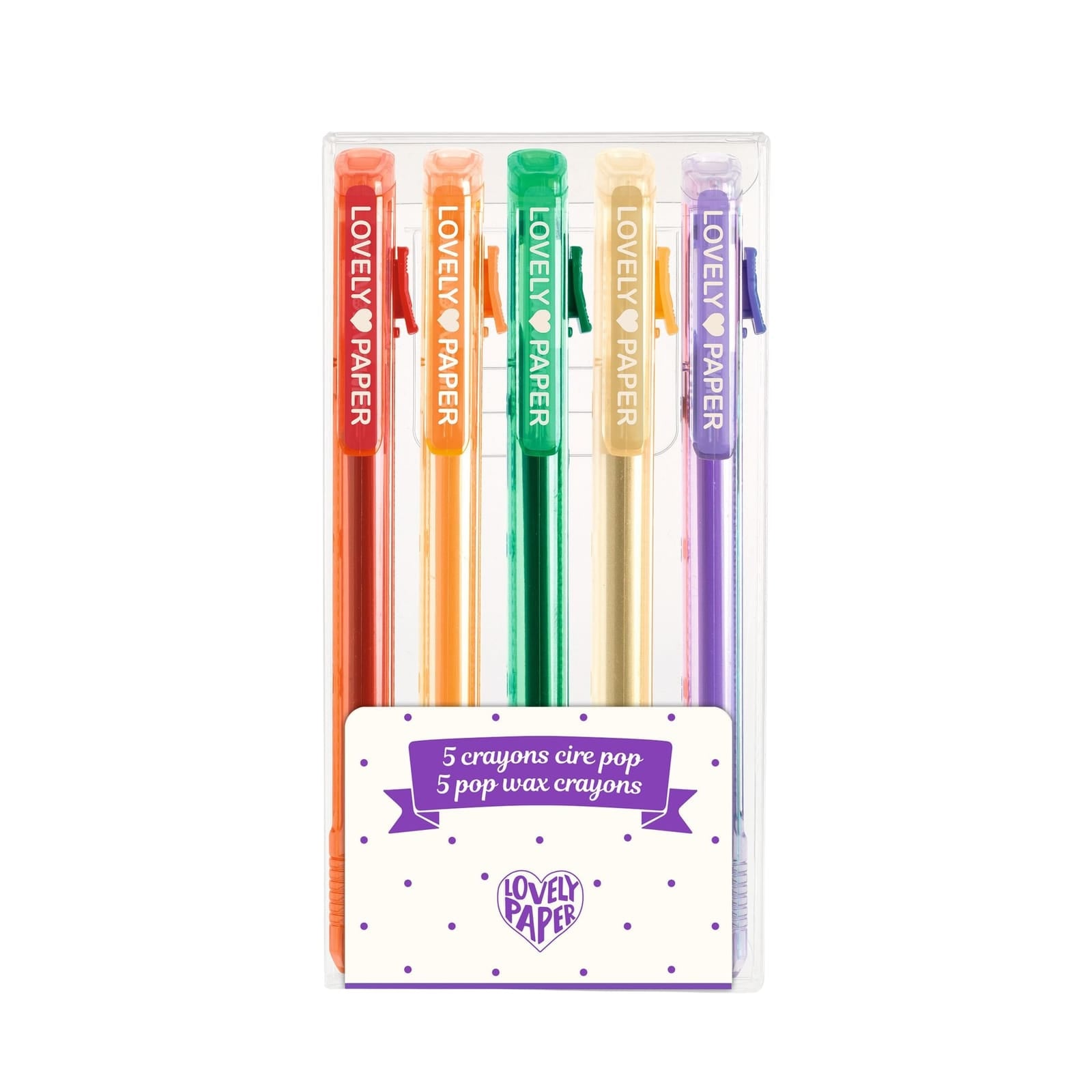 5 Wax Crayons Pens - Pop
