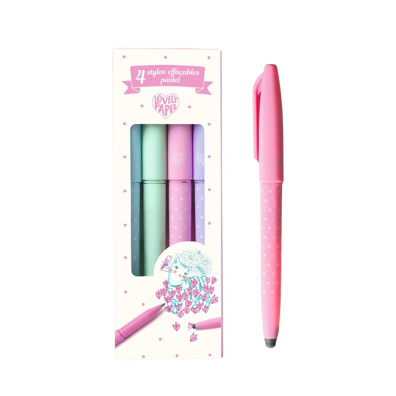 4 Erasable Pens - Pastel