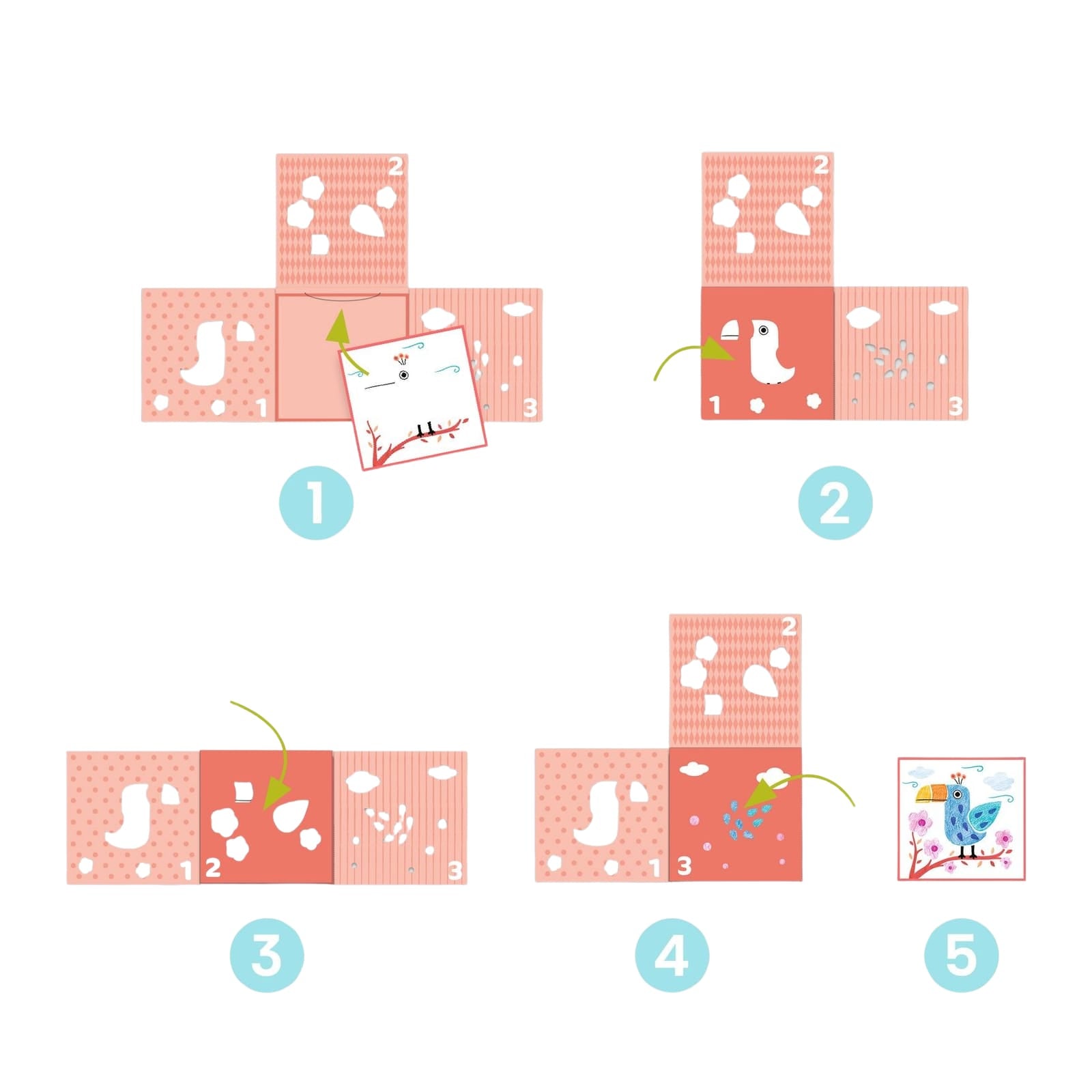 Stencil Craft Set - Animals with 3 Stencils