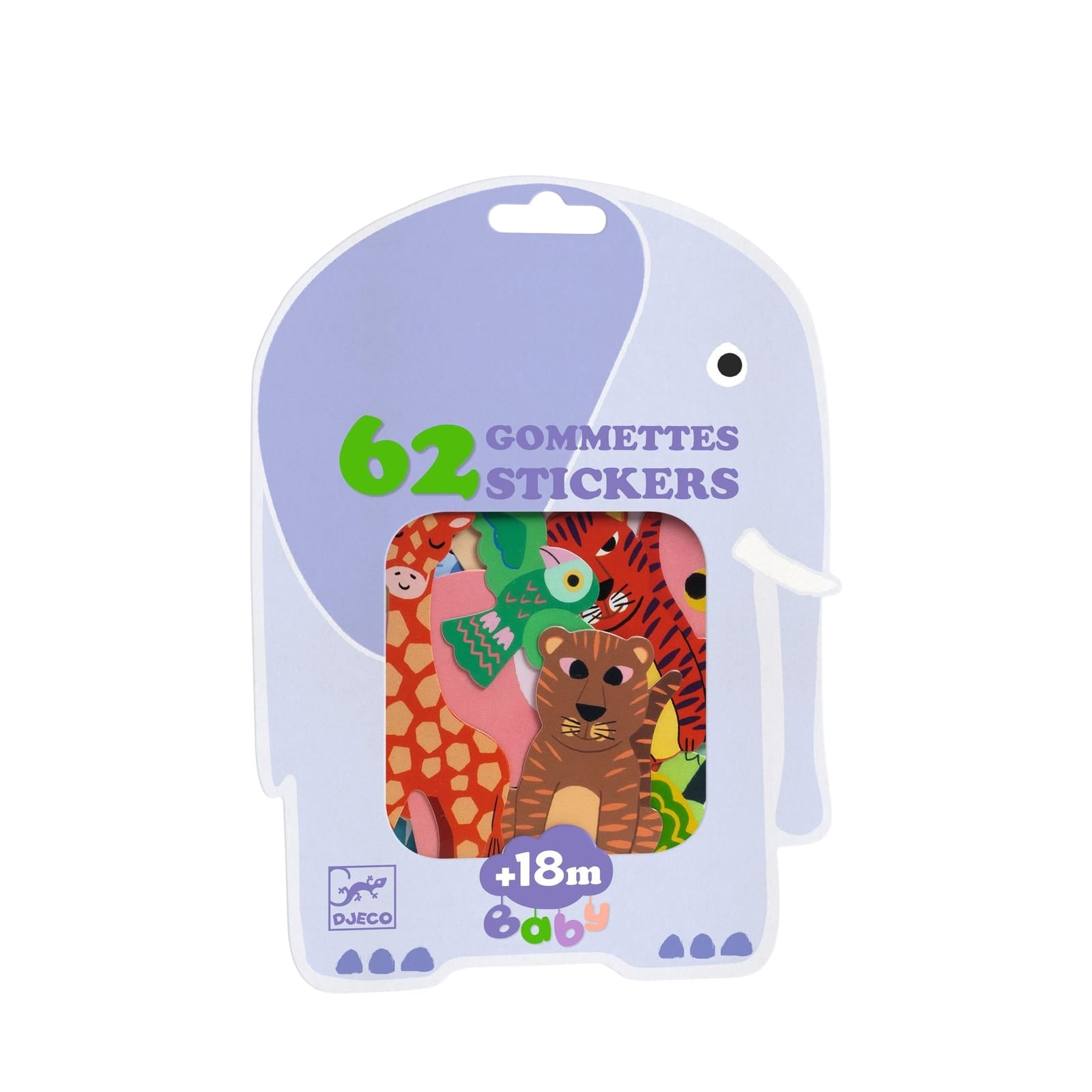 62 Repositionable Stickers - Safari Animals