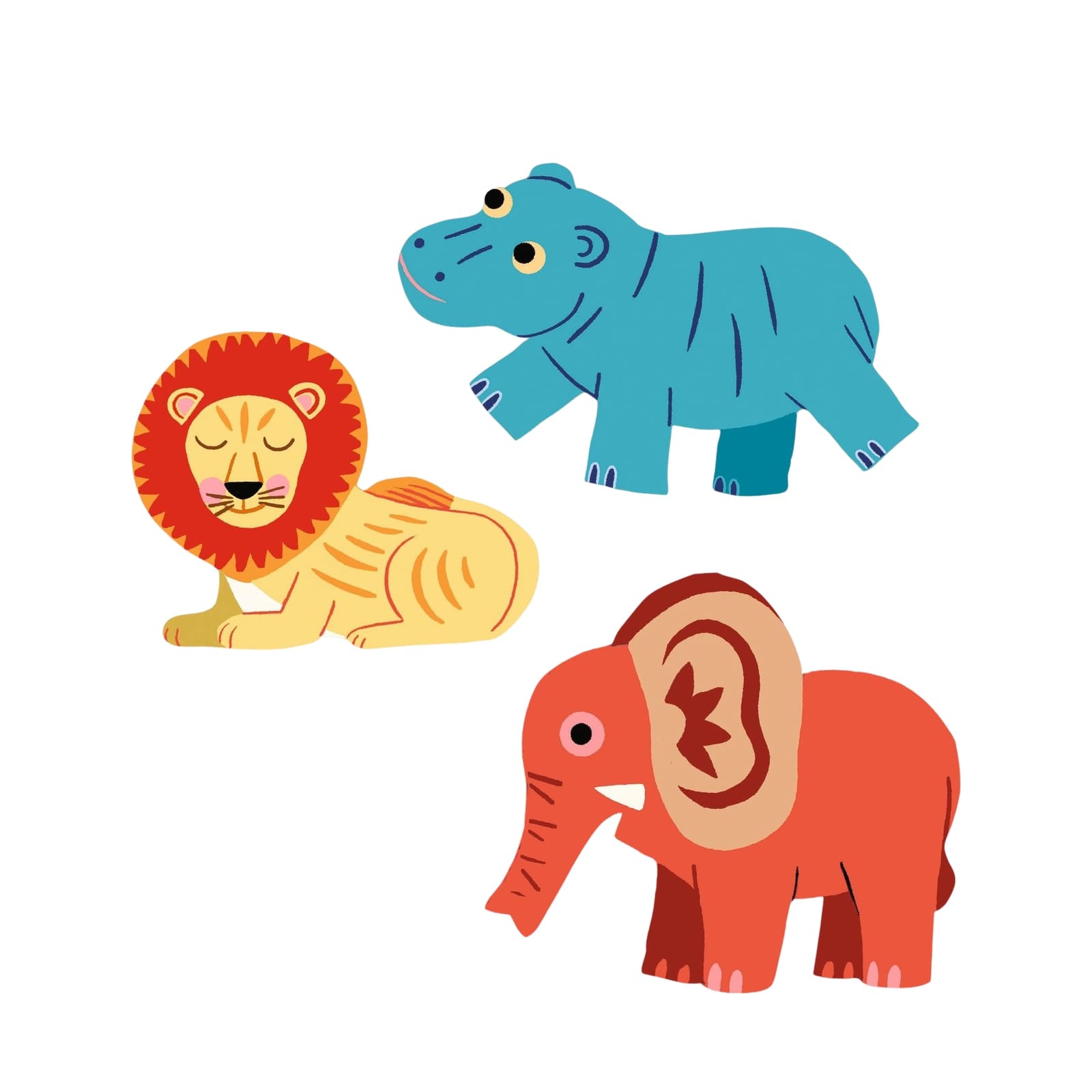 62 Repositionable Stickers - Safari Animals