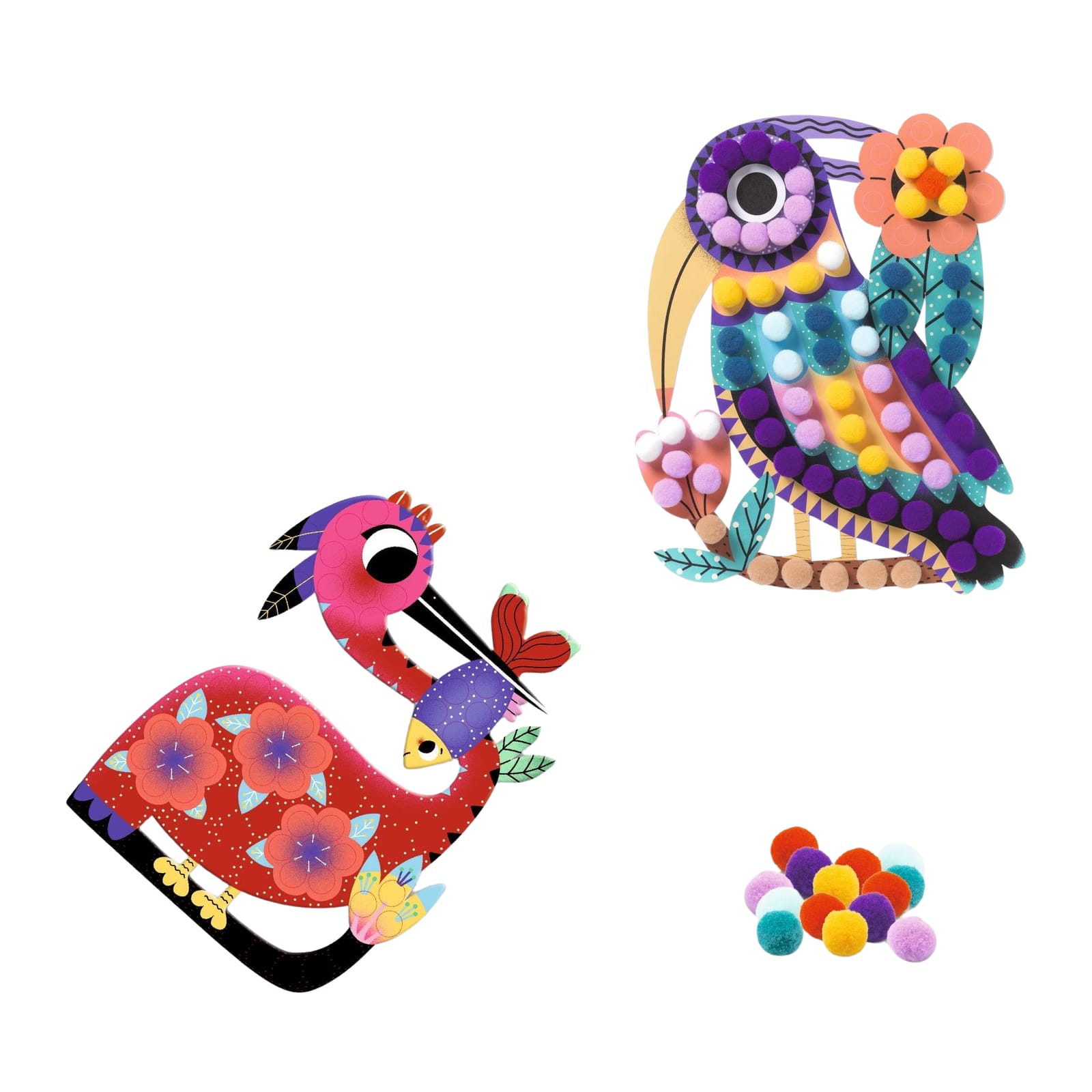 Pompoms Collage Craft Set - Assorted Birds