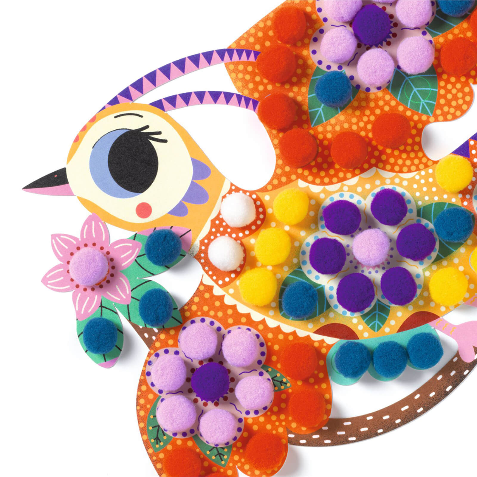 Pompoms Collage Craft Set - Assorted Birds
