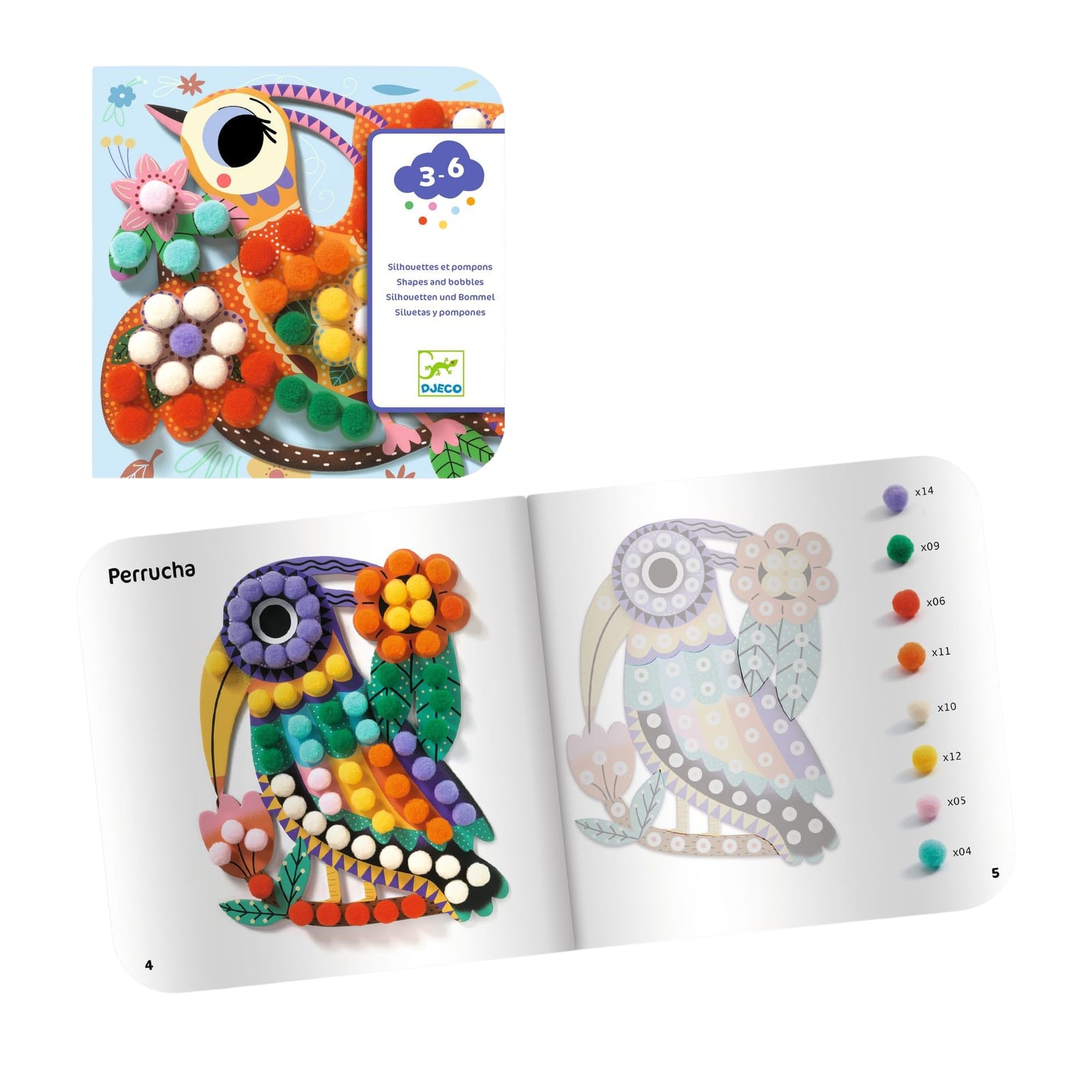 Pompoms Collage Craft Set - Assorted Birds
